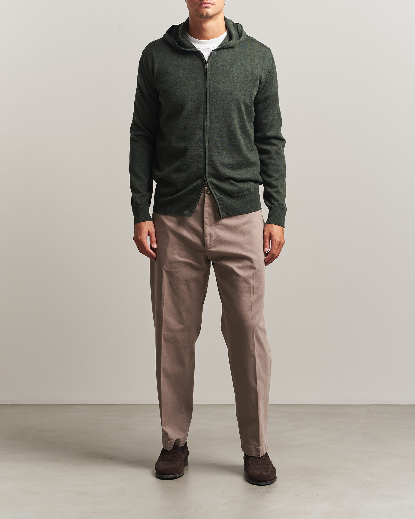 Herr | Tröjor | Altea | Merino Wool Cardigan Dark Military