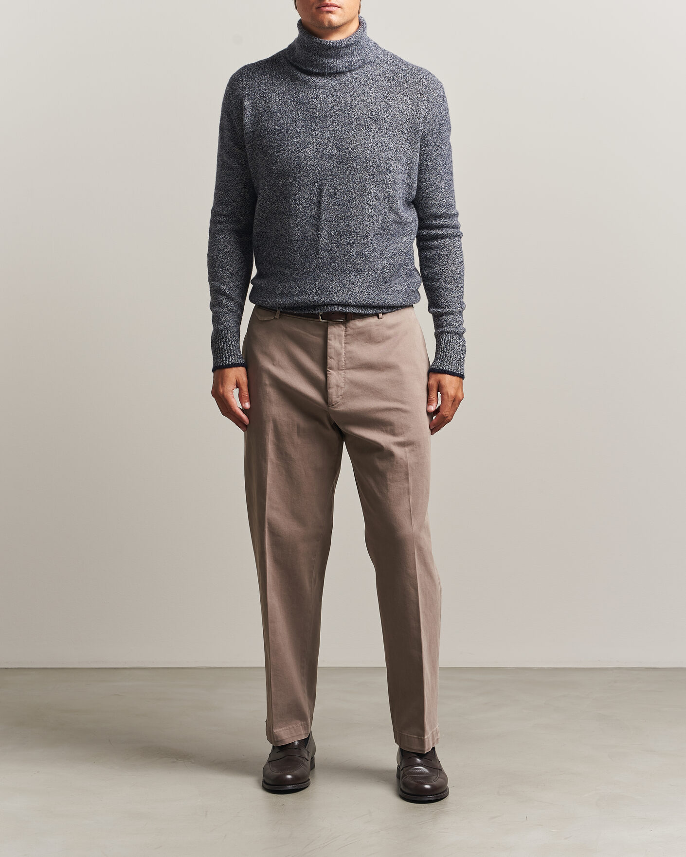 Herr | Tröjor | Altea | Cloud Cashmere Blend Rollneck Navy Melange