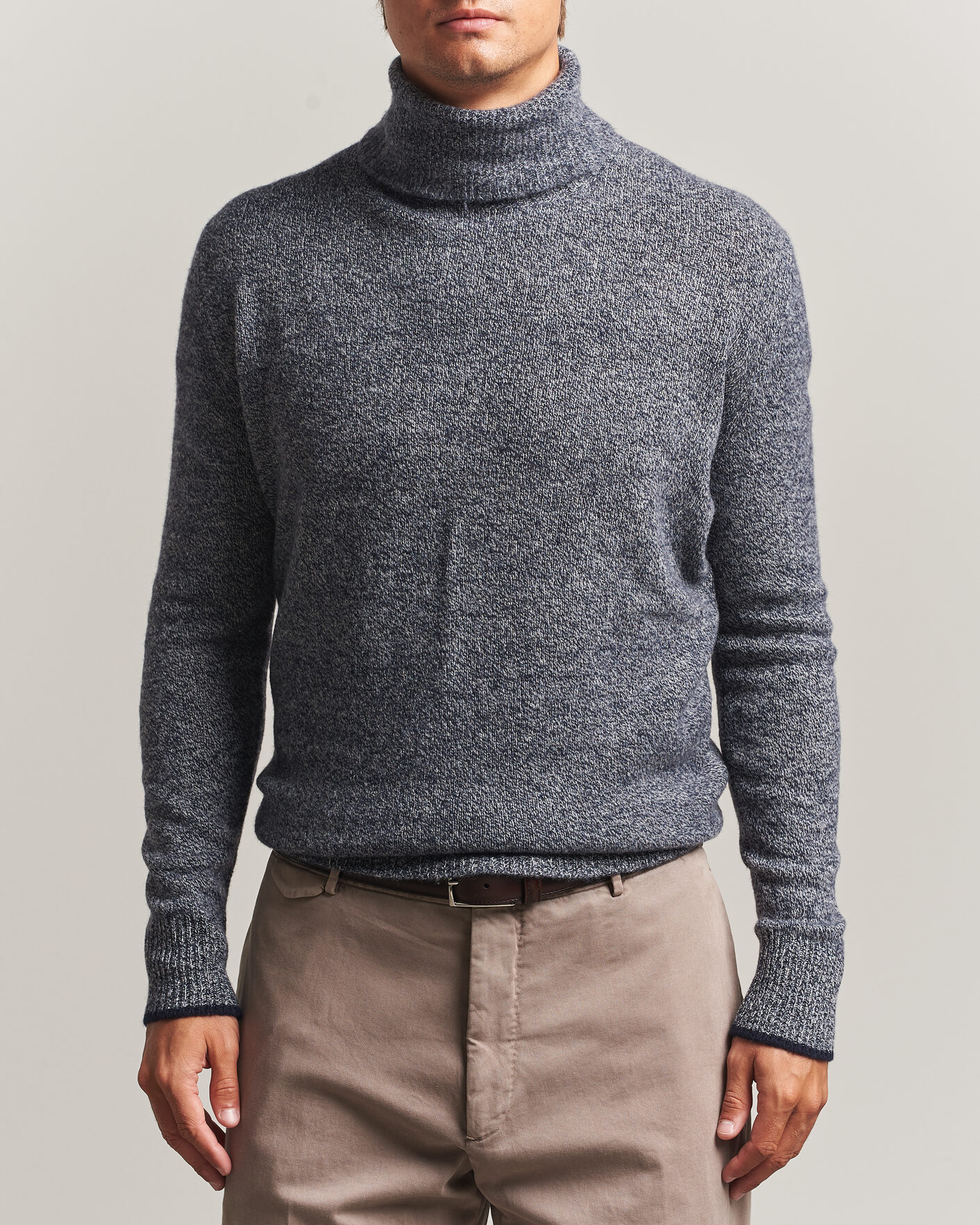 Herr | Tröjor | Altea | Cloud Cashmere Blend Rollneck Navy Melange