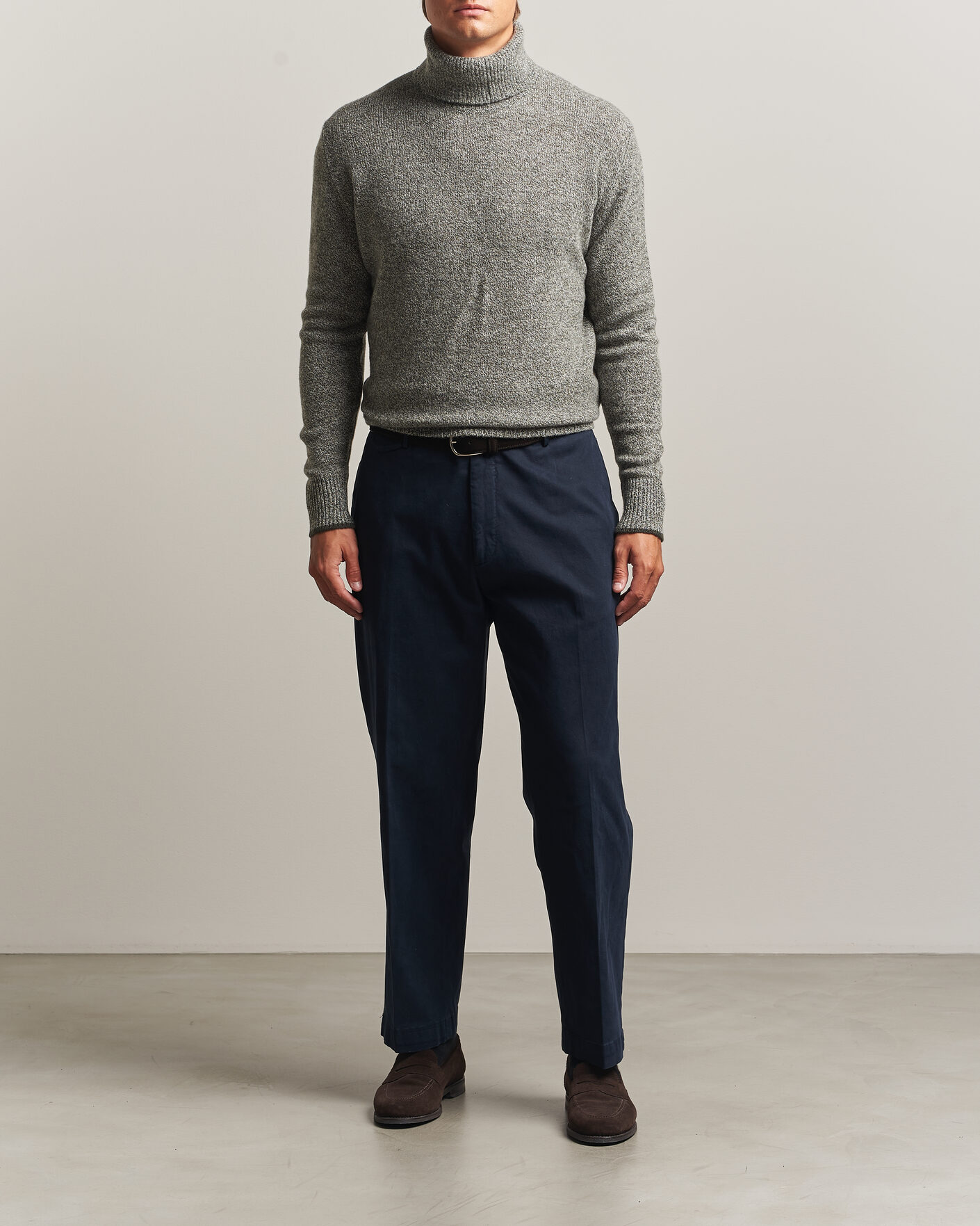 Herr | Tröjor | Altea | Cloud Cashmere Blend Rollneck Green Melange