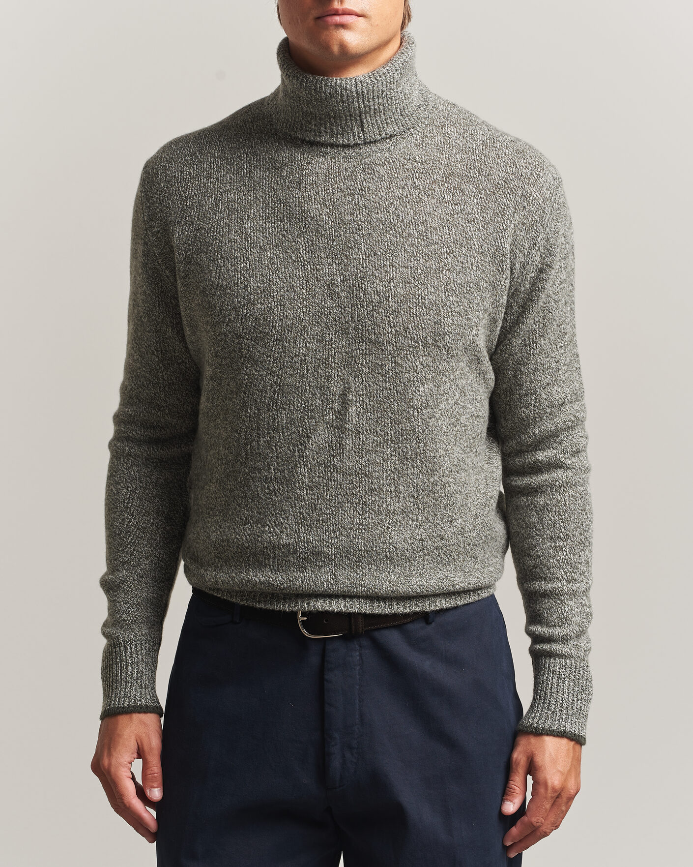 Herr | Tröjor | Altea | Cloud Cashmere Blend Rollneck Green Melange