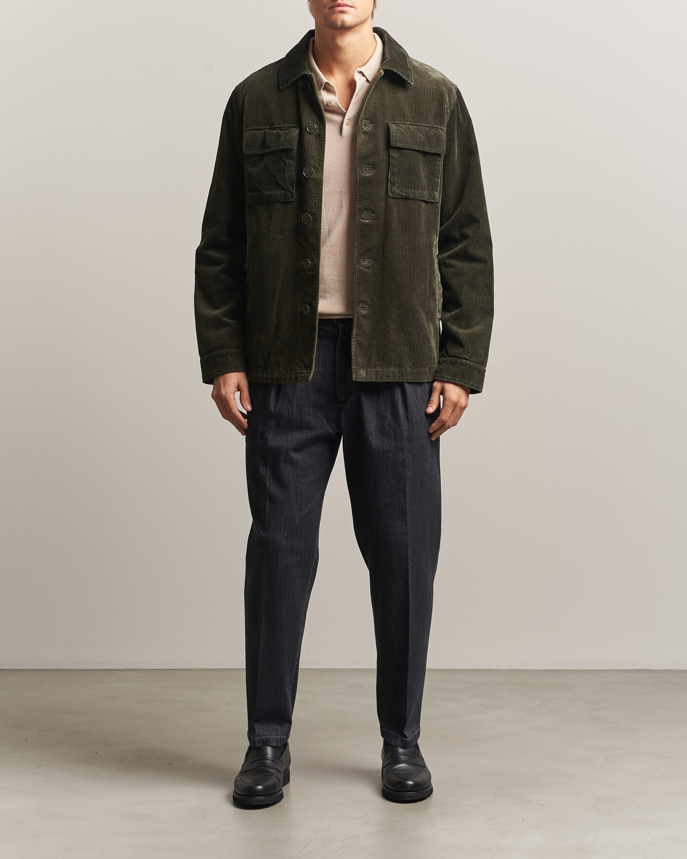 Herr | Jackor | Aspesi | Tigre Corduroy Shirt Jacket Military