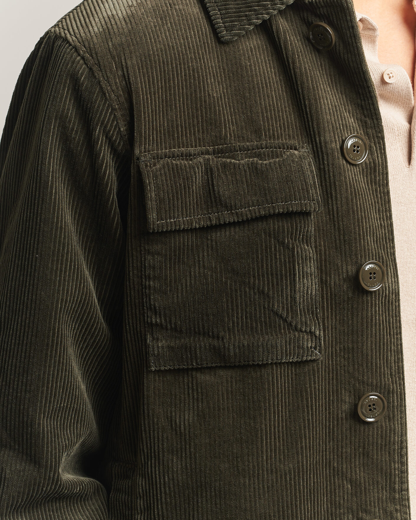 Herr | Jackor | Aspesi | Tigre Corduroy Shirt Jacket Military