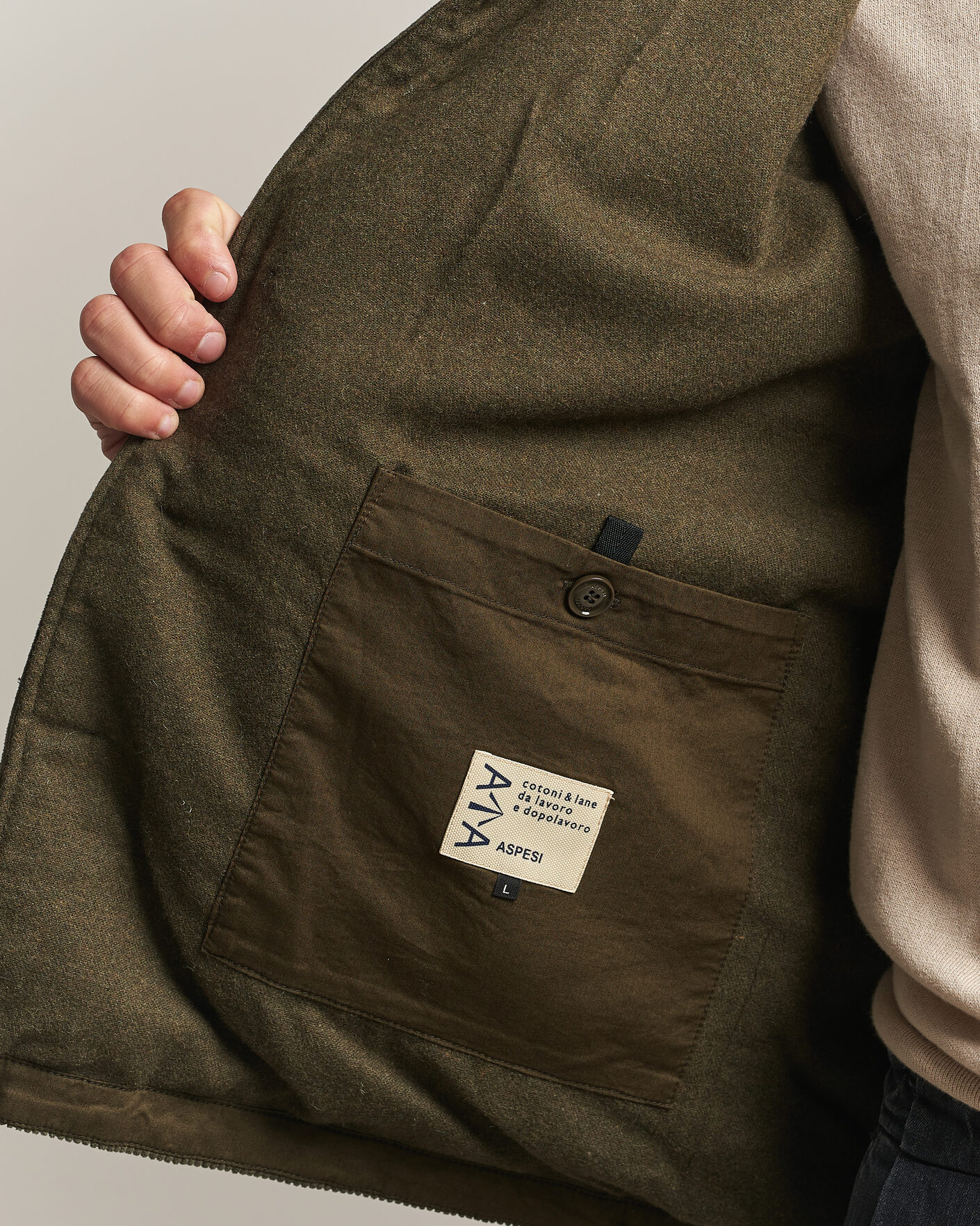 Herr | Jackor | Aspesi | Tigre Corduroy Shirt Jacket Military