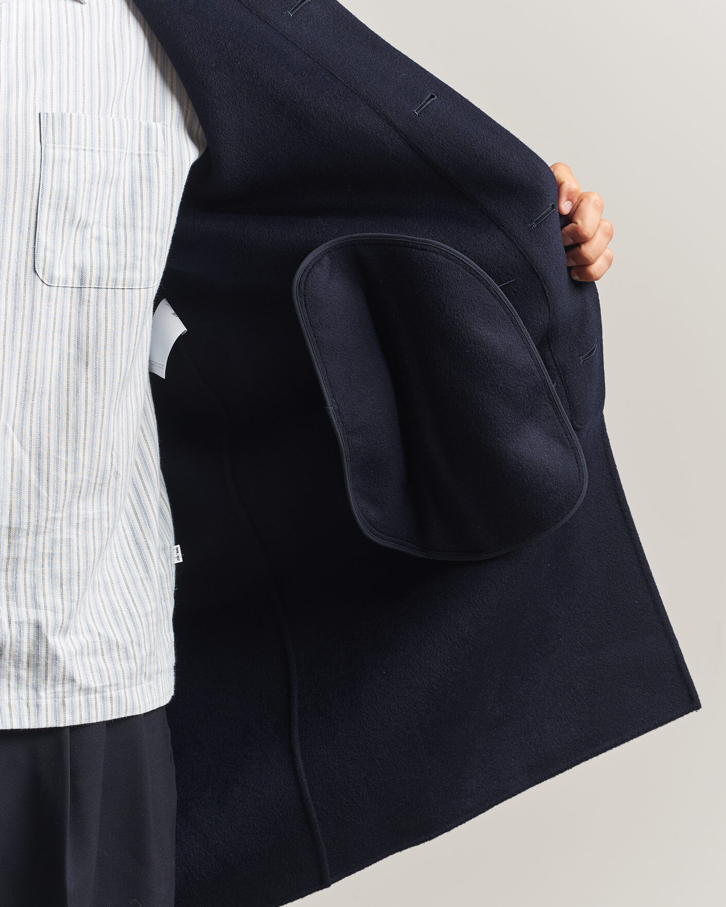 Herr | Jackor | Aspesi | Double Wool Coat Navy