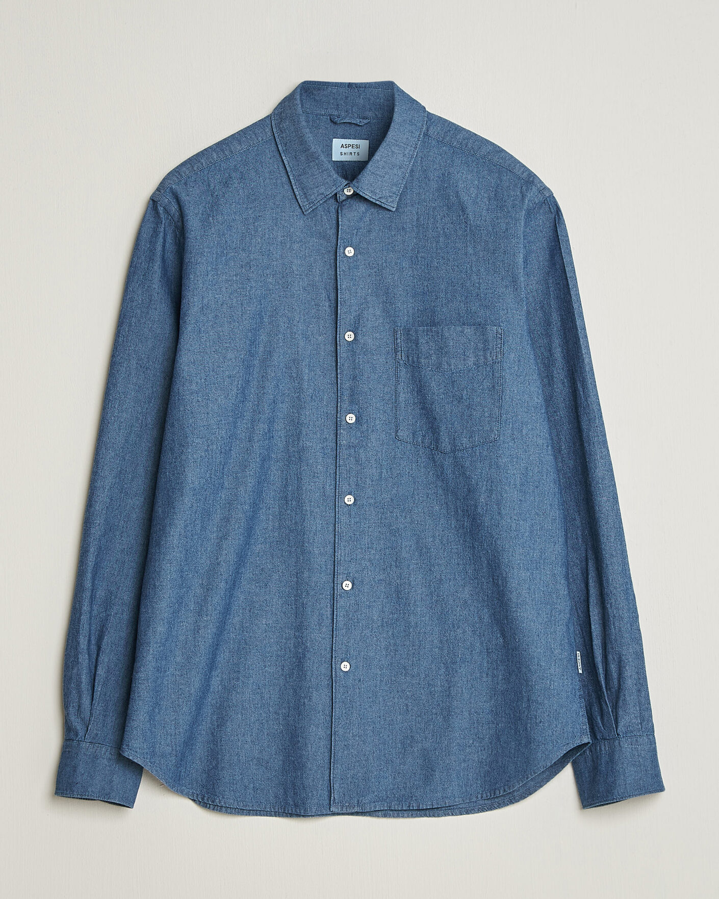 Herr | Skjortor | Aspesi | Chambray Shirt Blue Denim