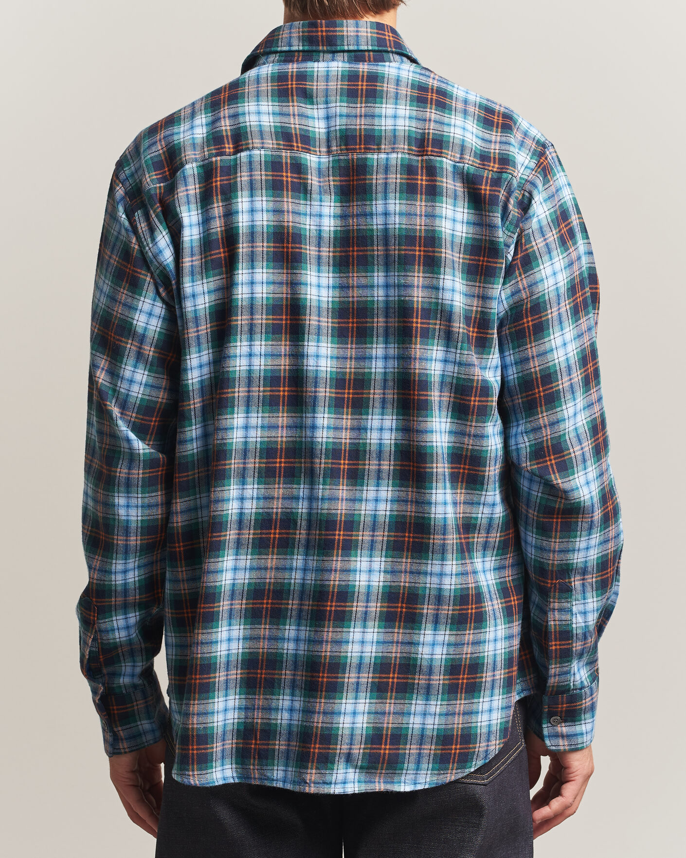 Herr | Skjortor | Aspesi | Flannel Shirt Blue Check