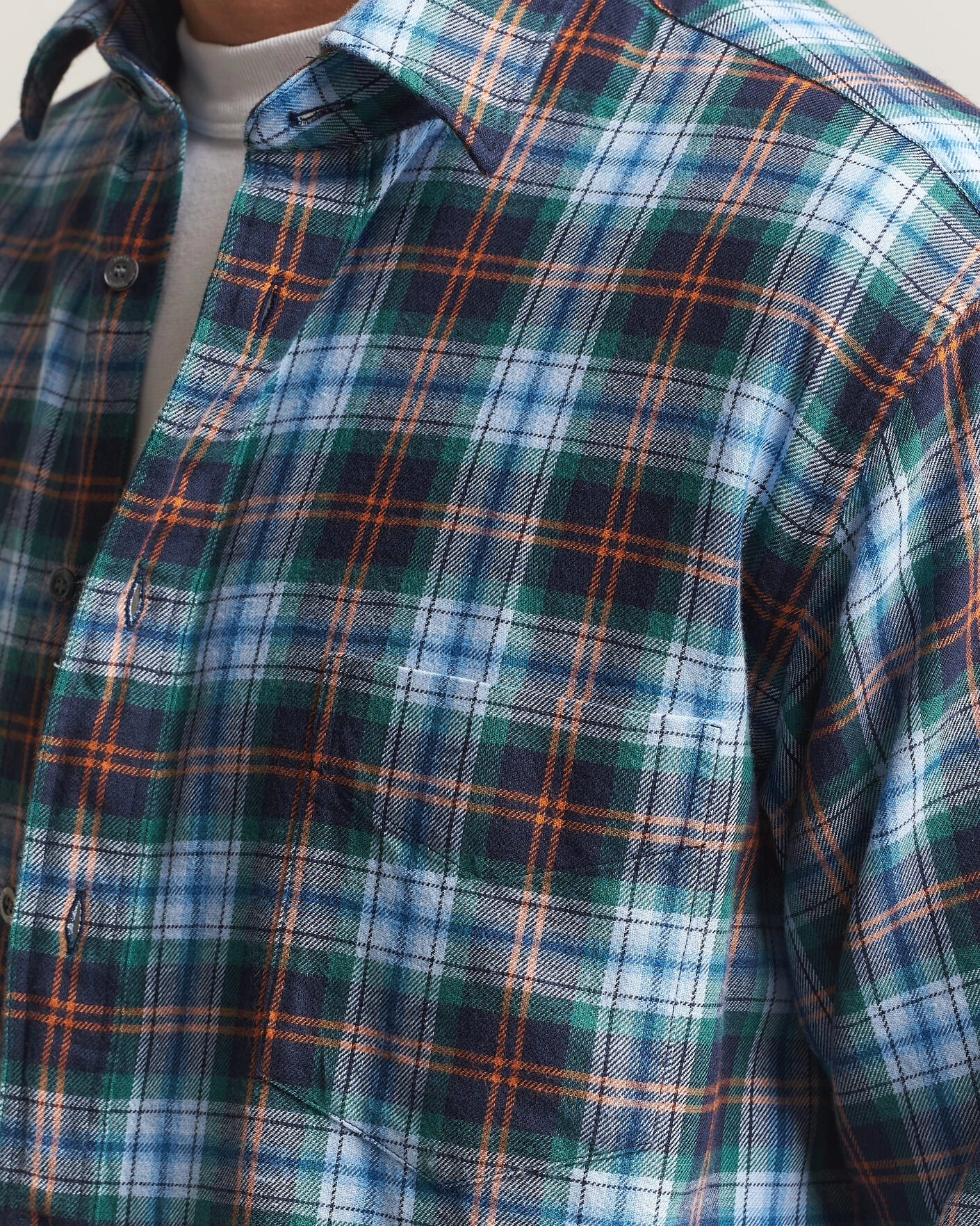 Herr | Skjortor | Aspesi | Flannel Shirt Blue Check