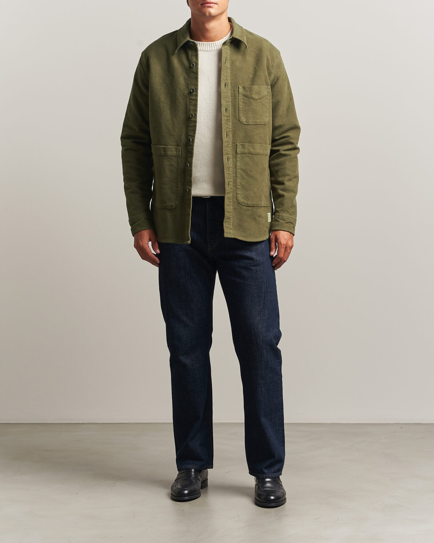 Herr | Skjortor | Aspesi | Moleskine Utility Shirt Military