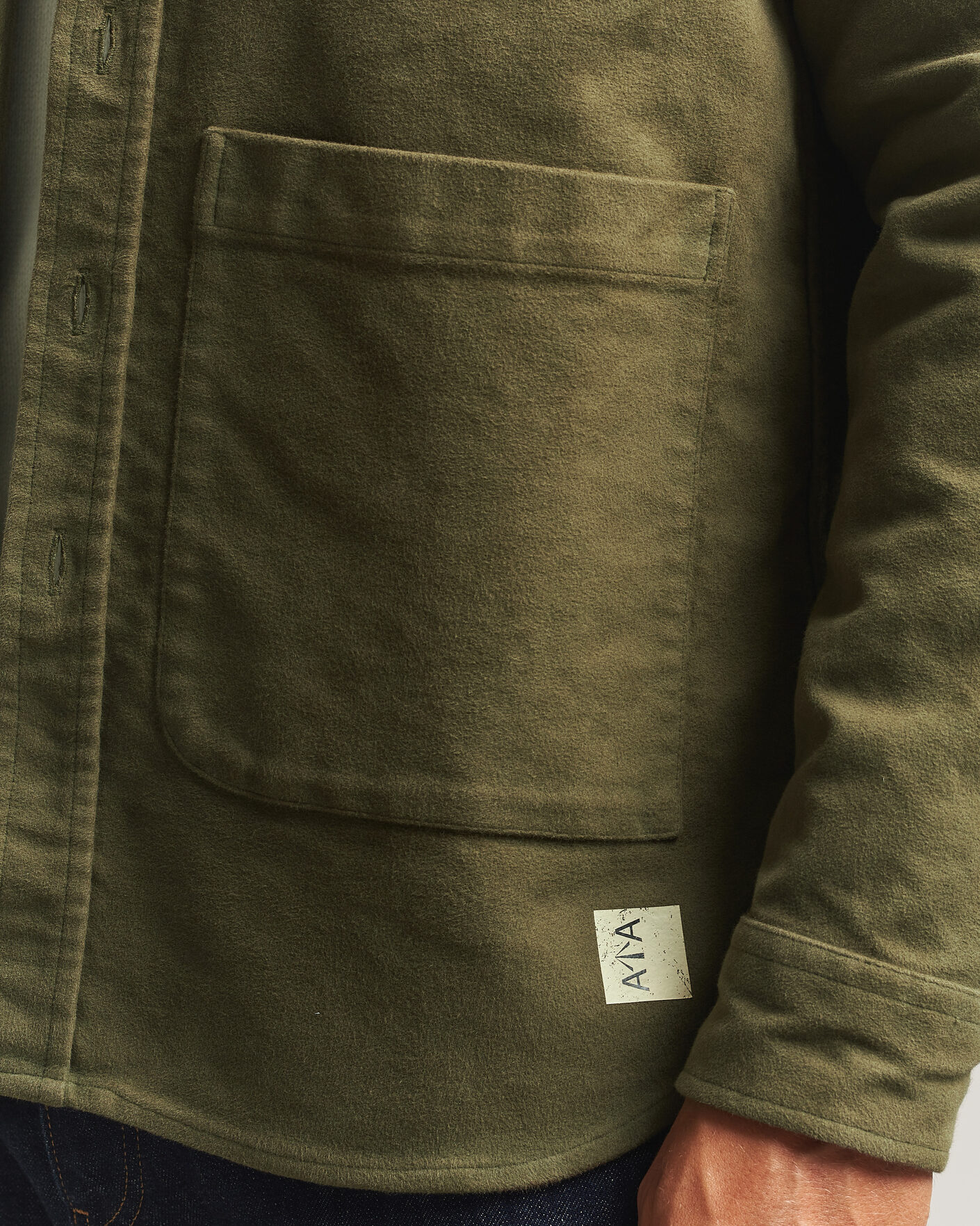Herr | Skjortor | Aspesi | Moleskine Utility Shirt Military