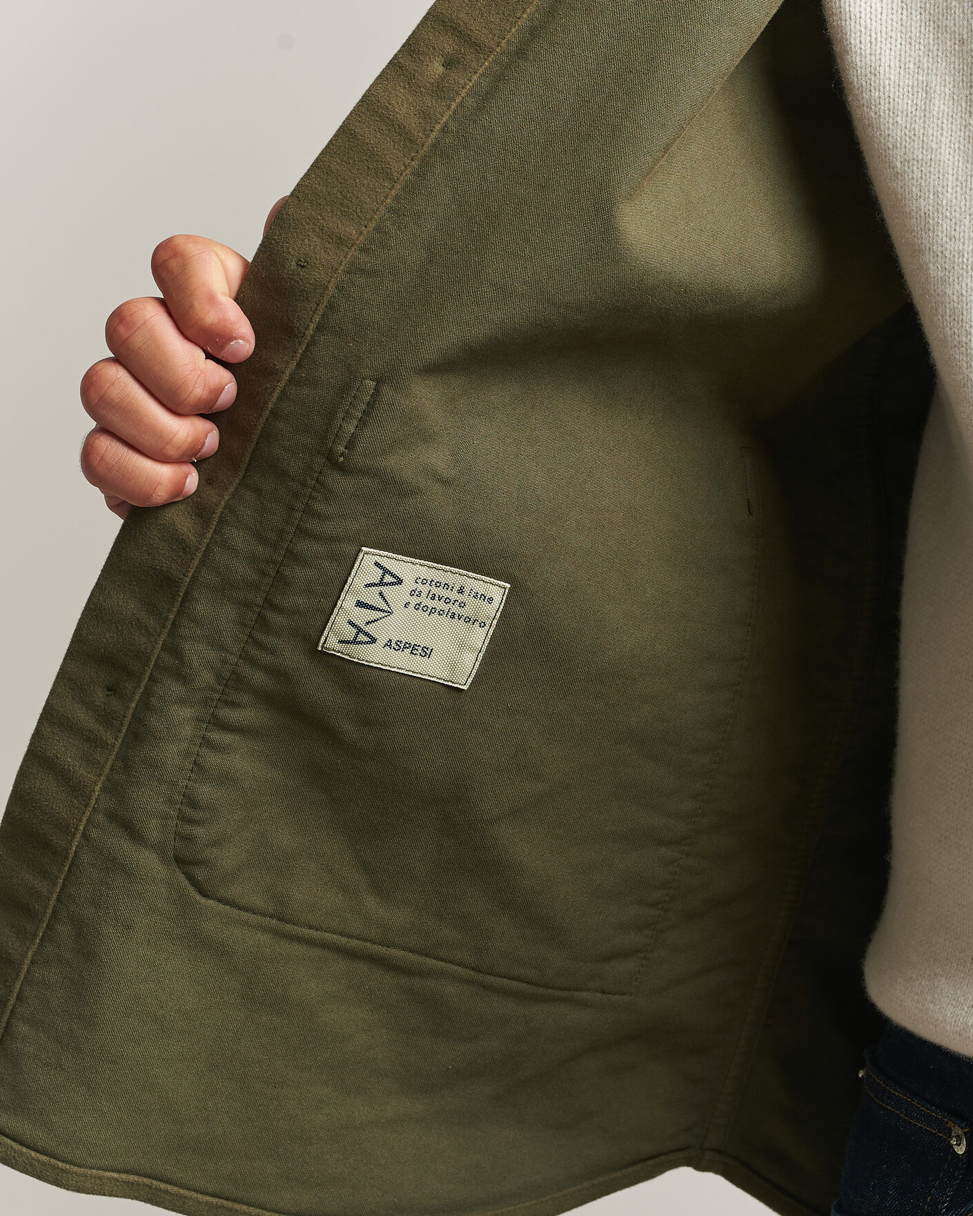 Herr | Skjortor | Aspesi | Moleskine Utility Shirt Military