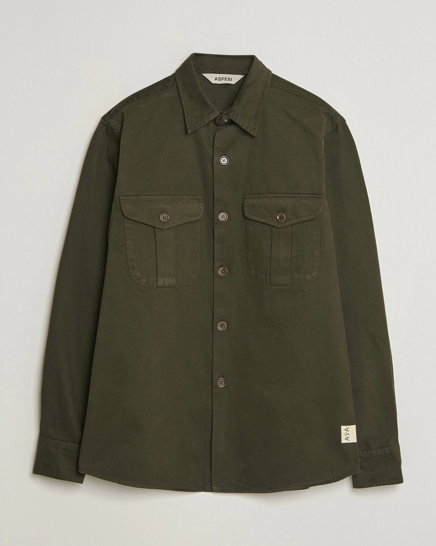 Herr | Skjortor | Aspesi | Twill Cotton Overshirt Military