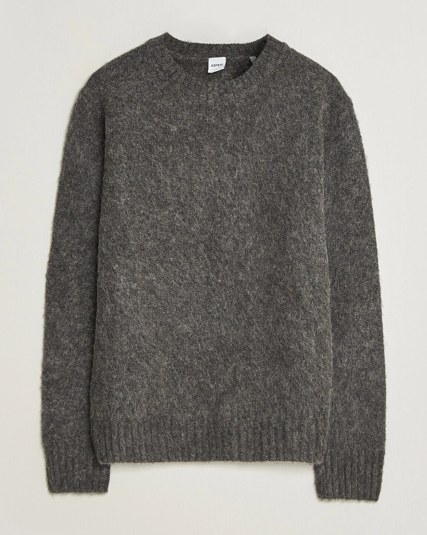 Herr | Tröjor | Aspesi | Brushed Shetland Sweater Grey Melange