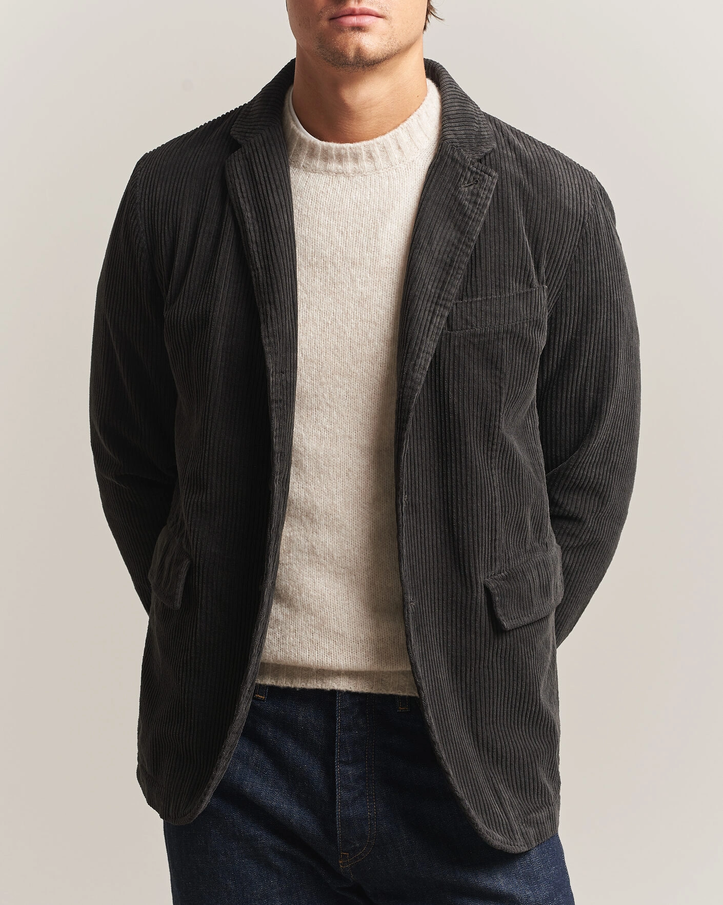 Herr | Kavajer | Aspesi | Corduroy Blazer Dark Brown