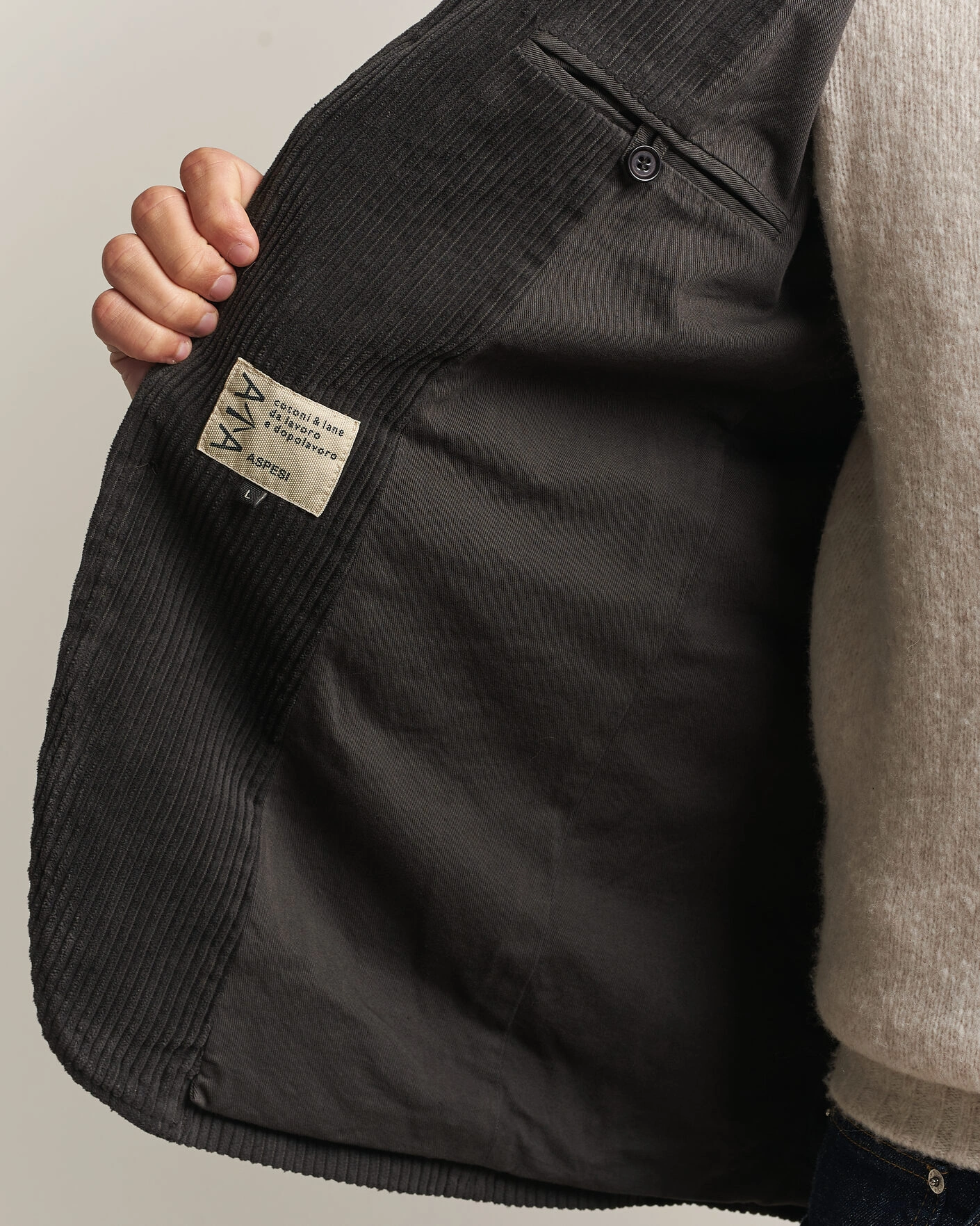 Herr | Kavajer | Aspesi | Corduroy Blazer Dark Brown