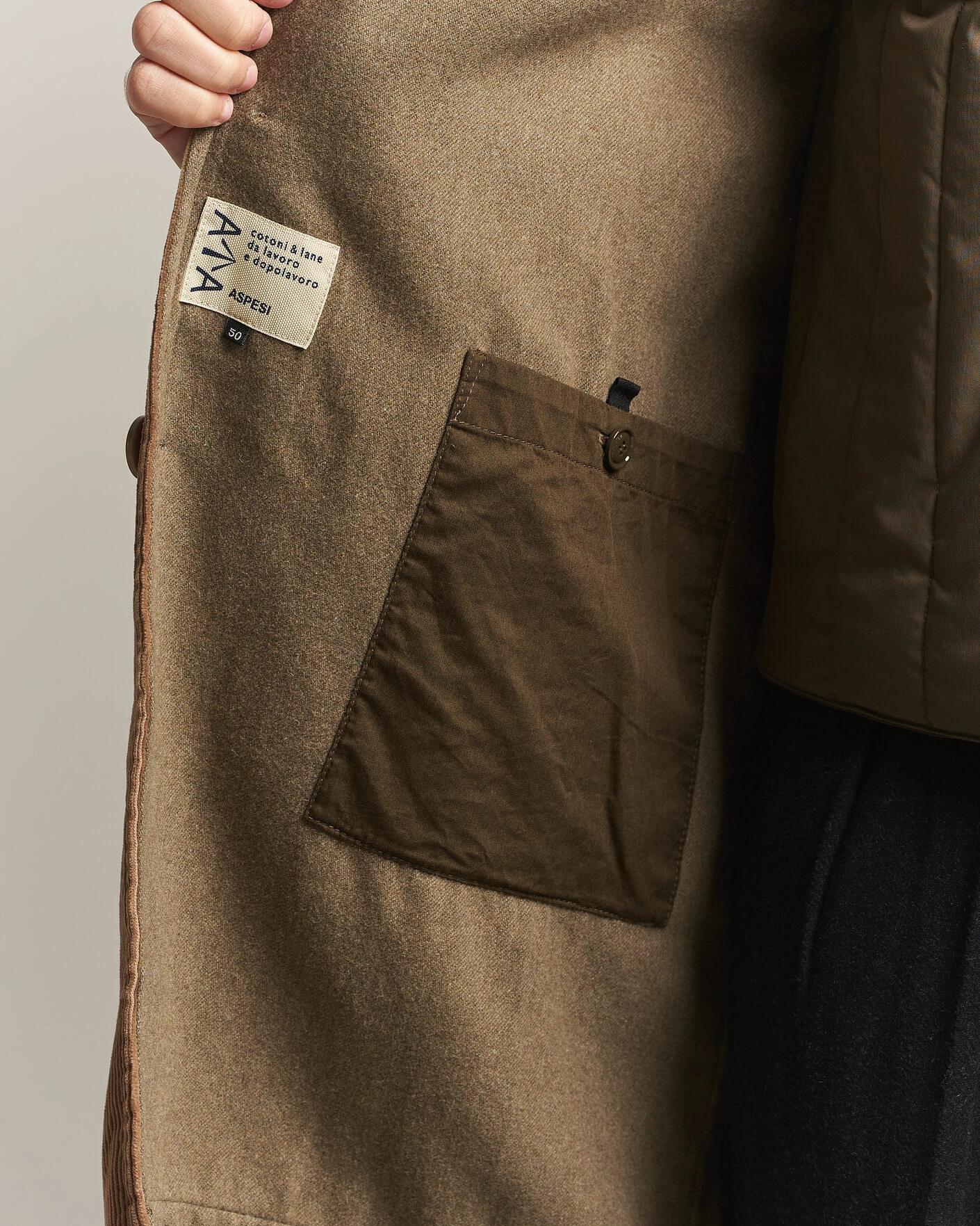 Herr | Jackor | Aspesi | Corduroy Raglan Coat Beige