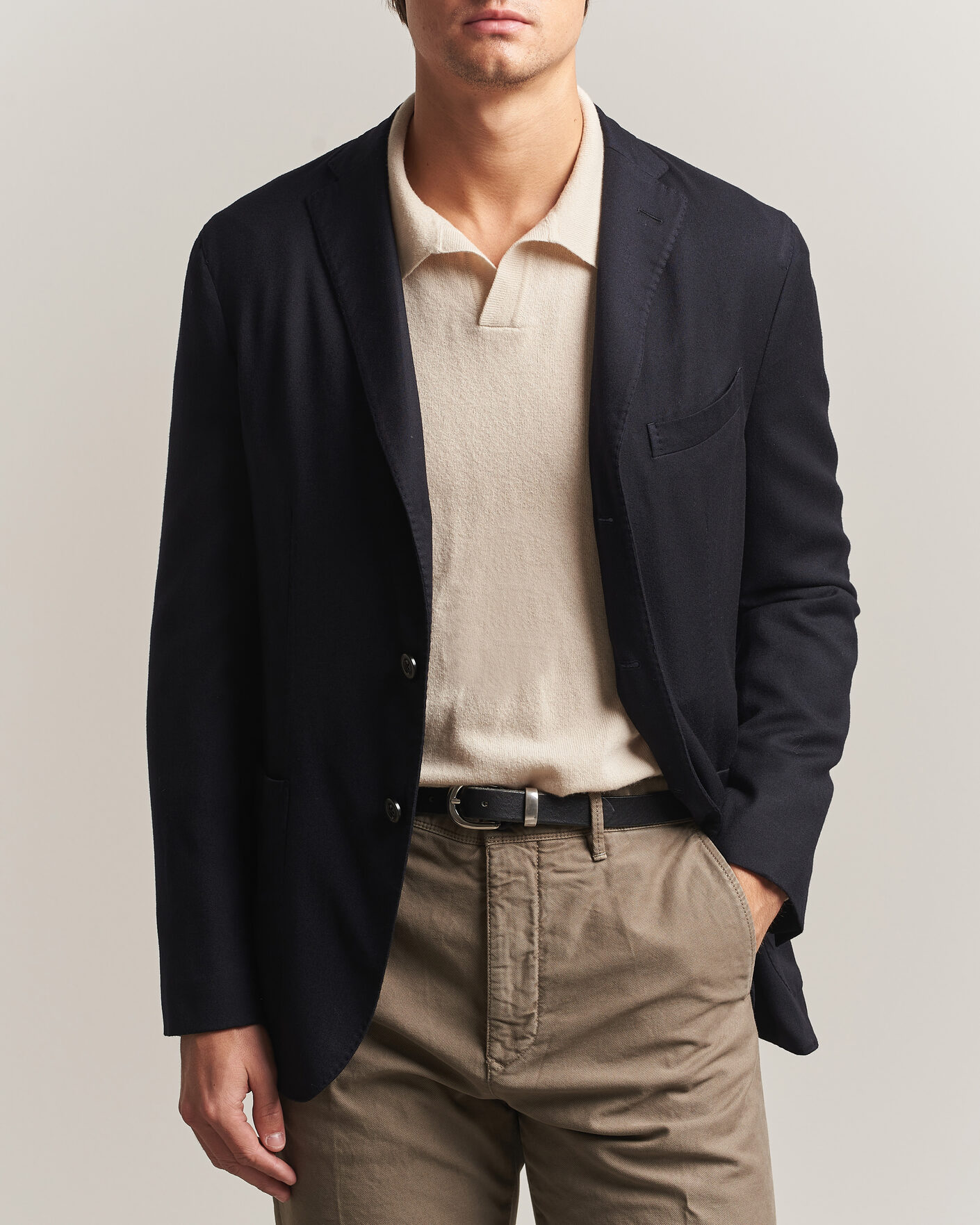 Herr | Kavajer | Boglioli | K Jacket Soft Touch Flannel Blazer Navy