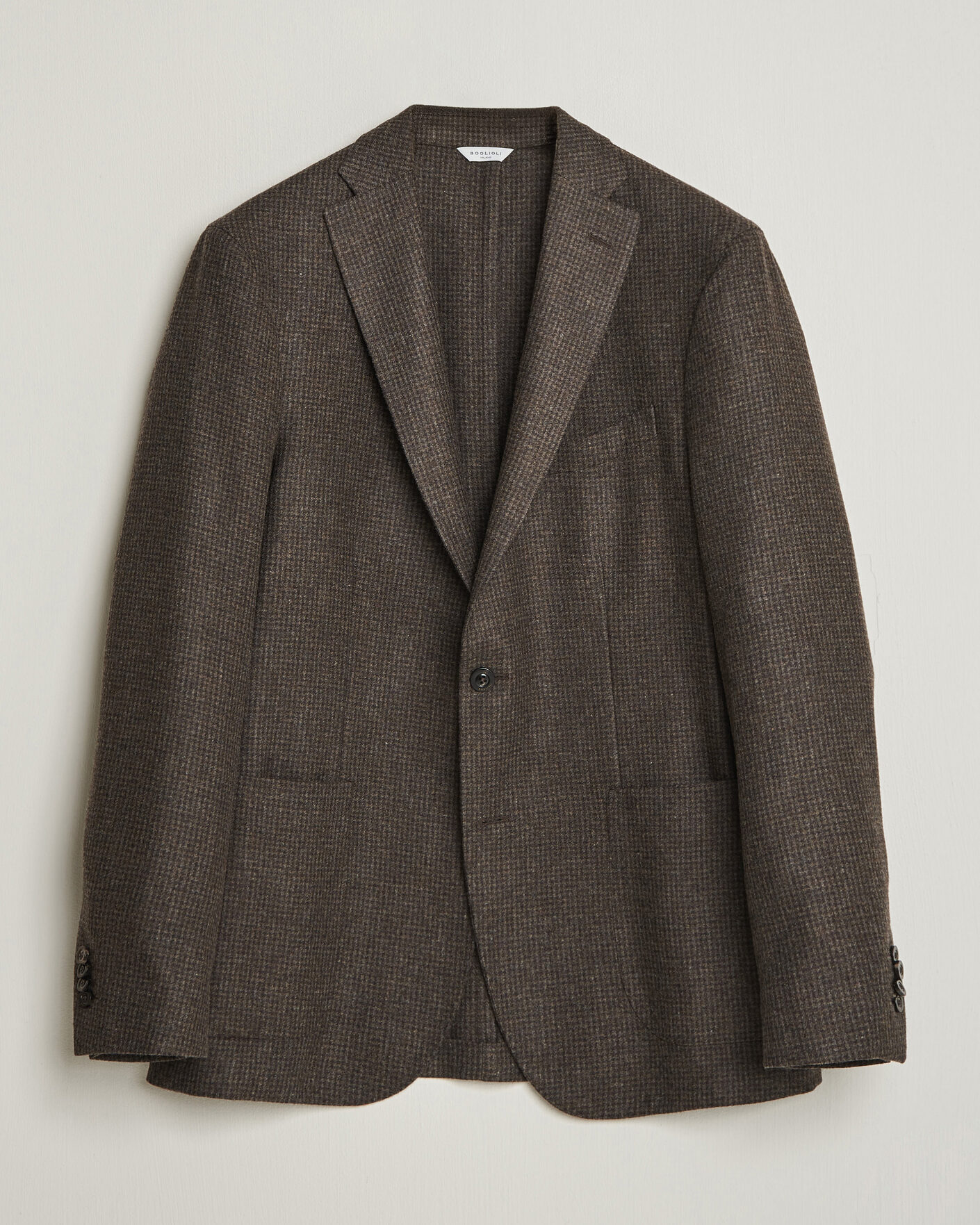 Herr | Kavajer | Boglioli | K Jacket Wool Houndstooth Blazer Dark Brown