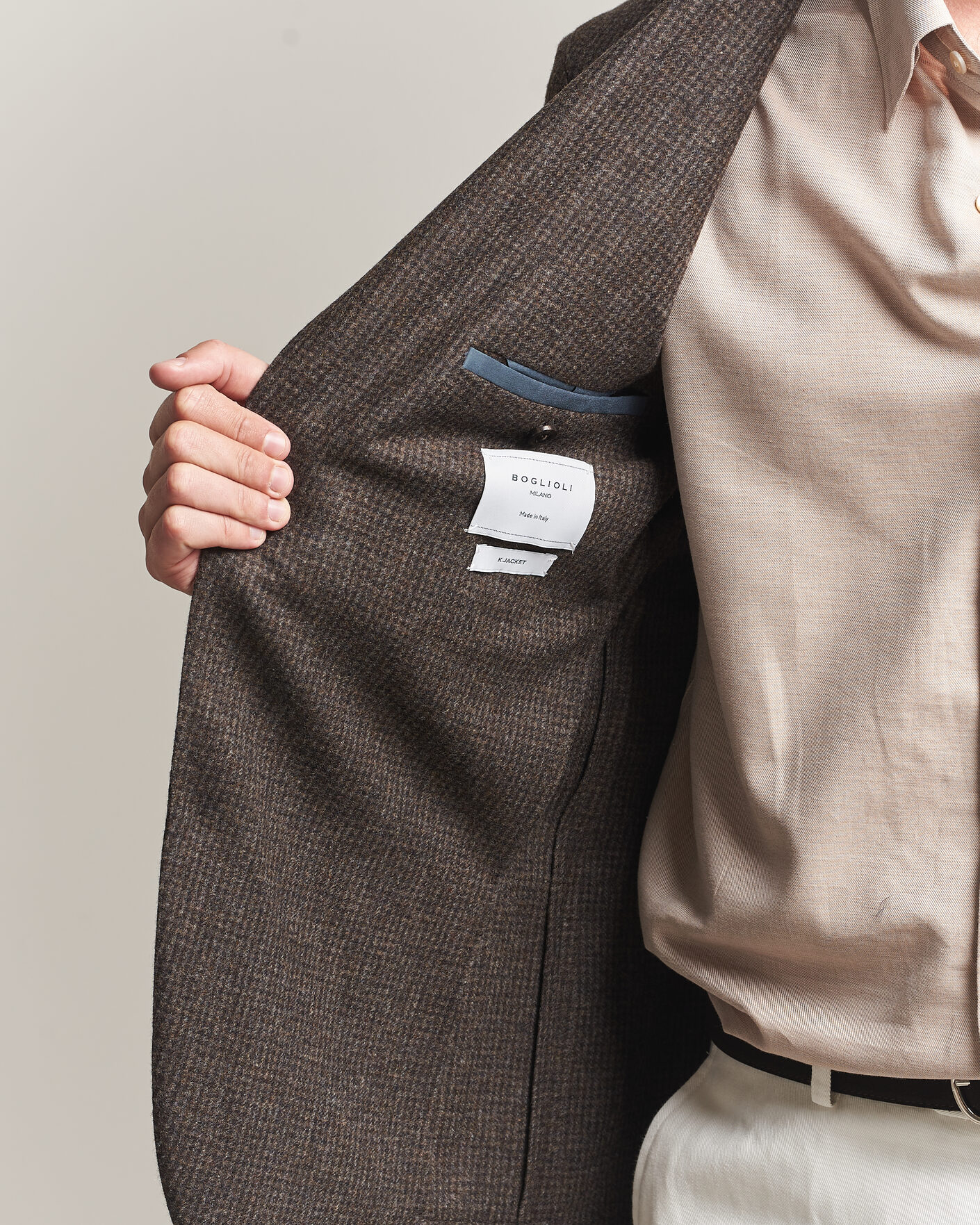 Herr | Kavajer | Boglioli | K Jacket Wool Houndstooth Blazer Dark Brown