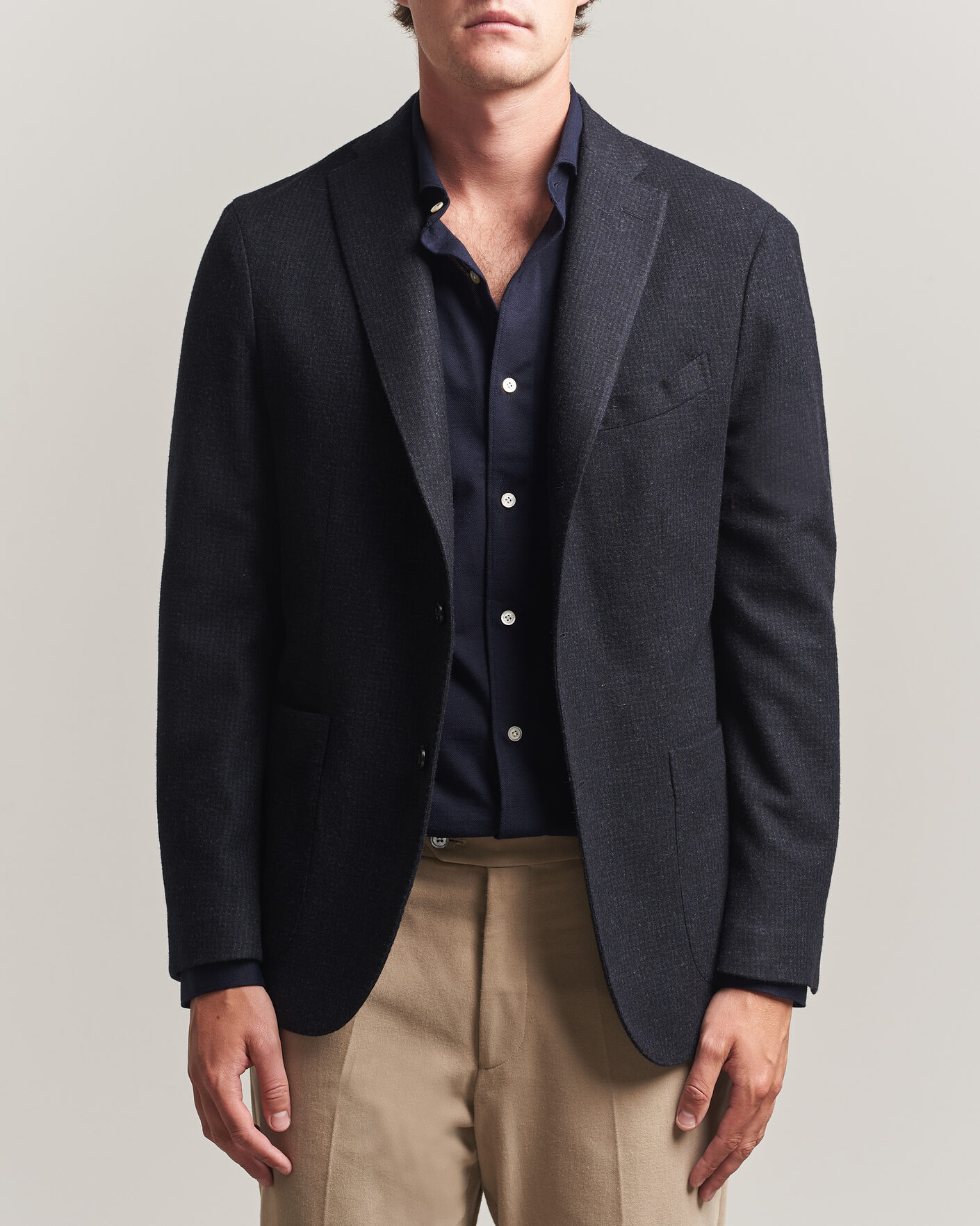 Herr | Kavajer | Boglioli | K Jacket Wool Houndstooth Blazer Navy