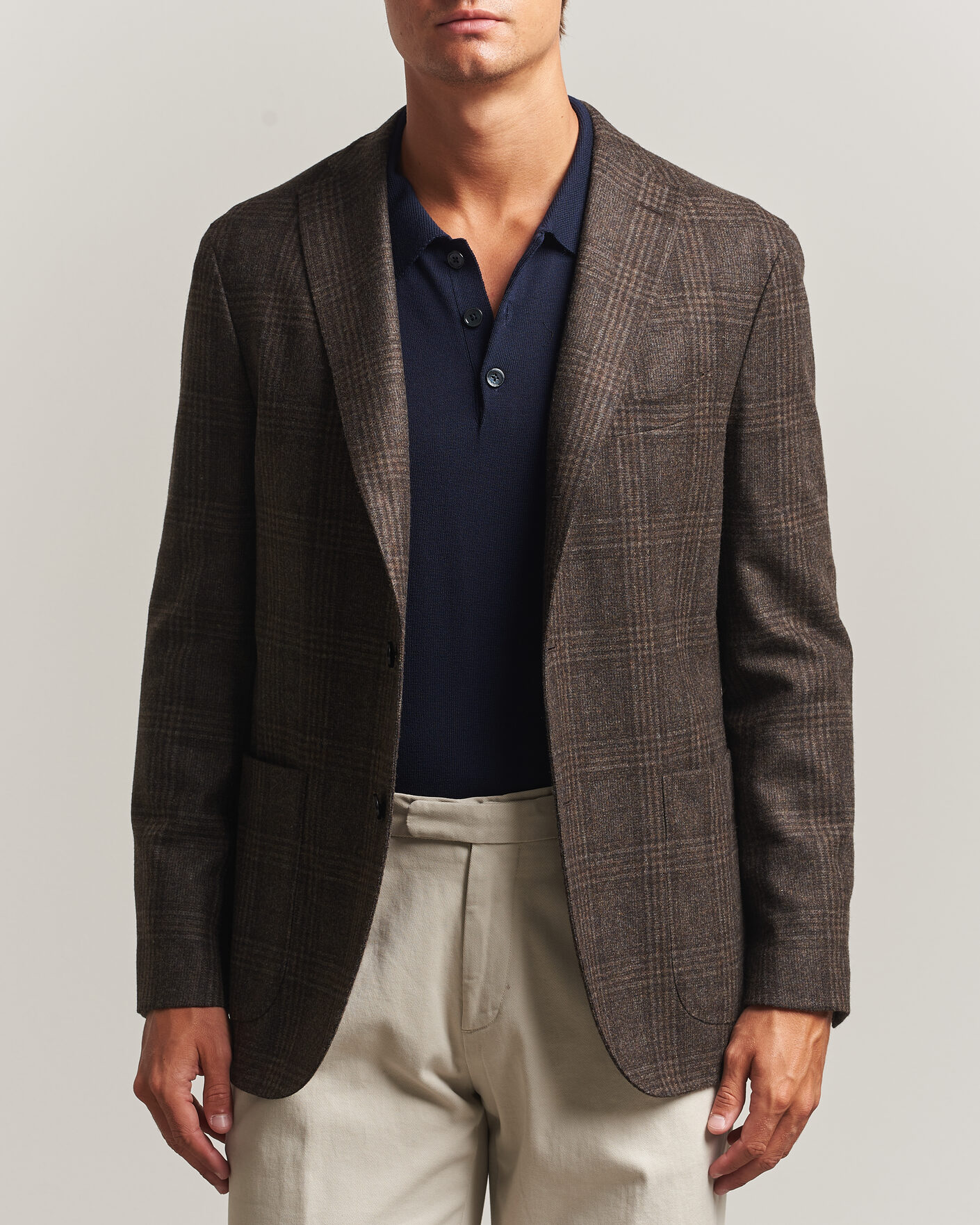 Herr | Kavajer | Boglioli | K Jacket Wool Check Blazer Dark Brown