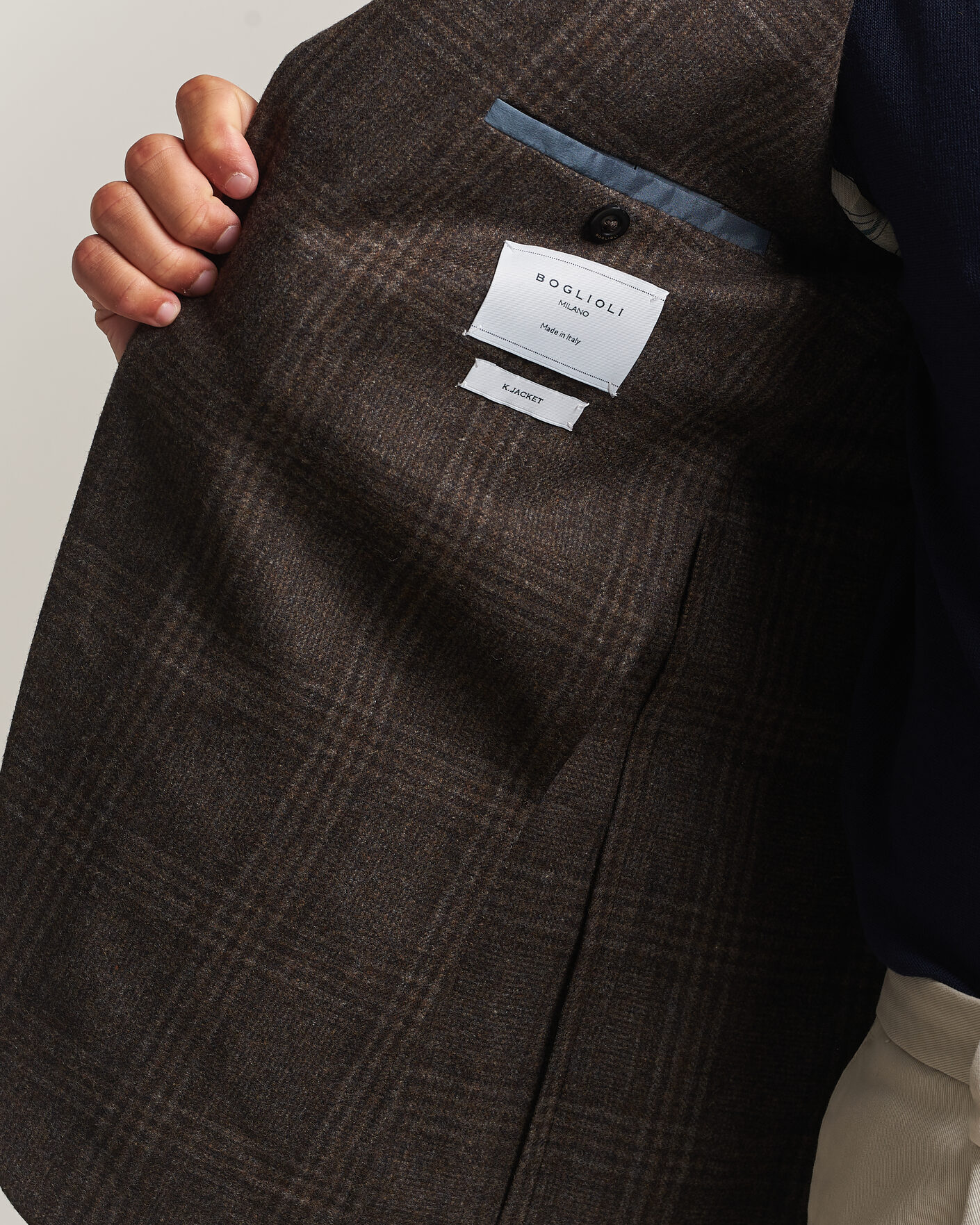 Herr | Kavajer | Boglioli | K Jacket Wool Check Blazer Dark Brown