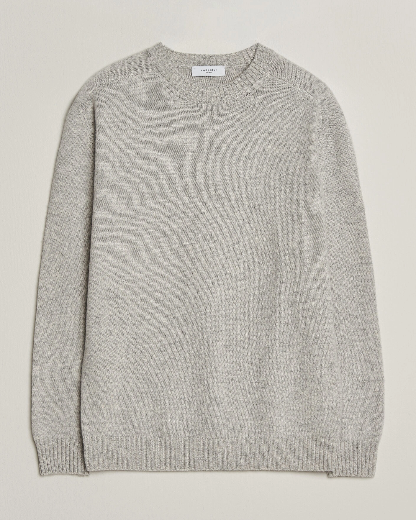 Herr | Tröjor | Boglioli | Cloud Cashmere Crew Neck Light Grey