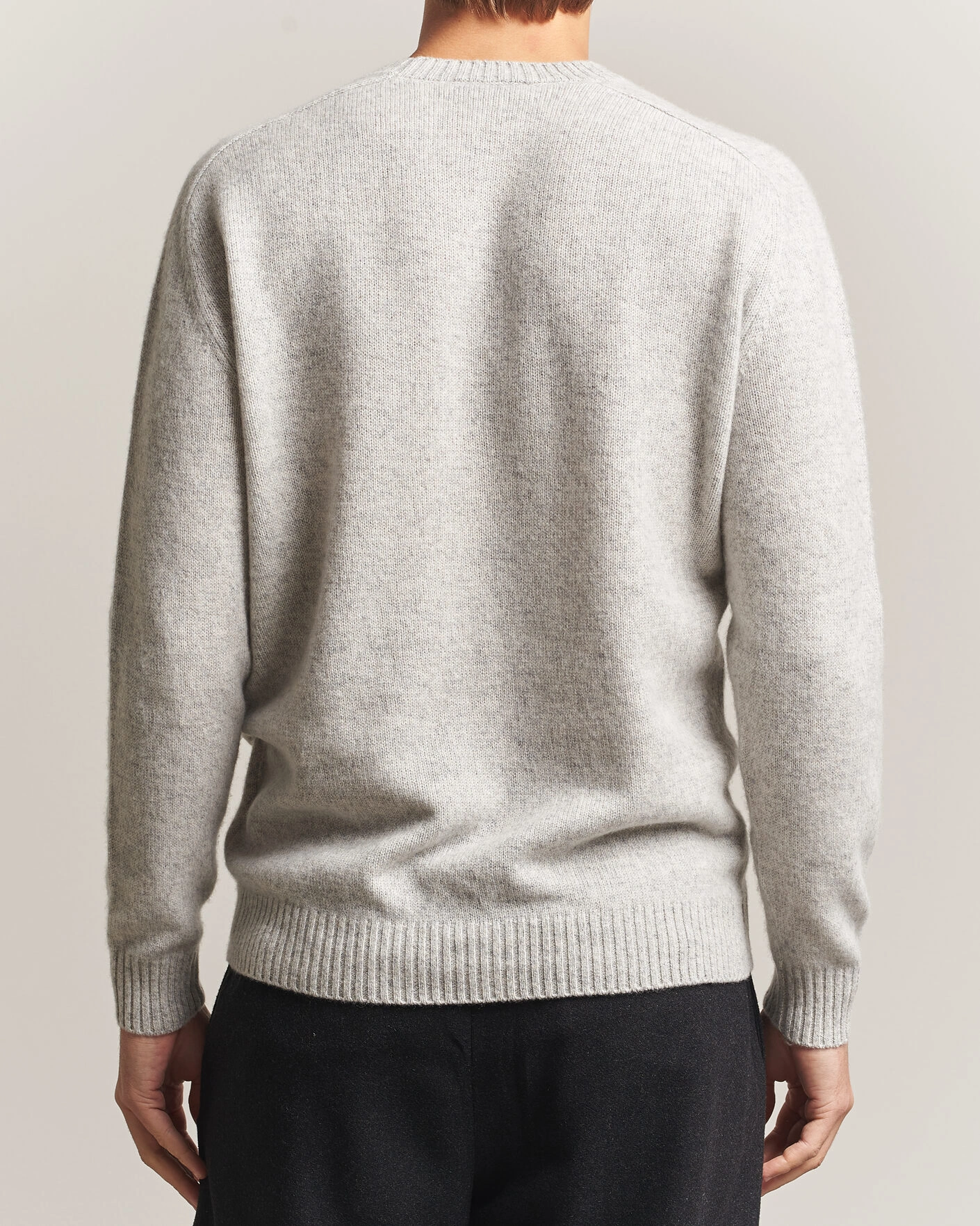 Herr | Tröjor | Boglioli | Cloud Cashmere Crew Neck Light Grey