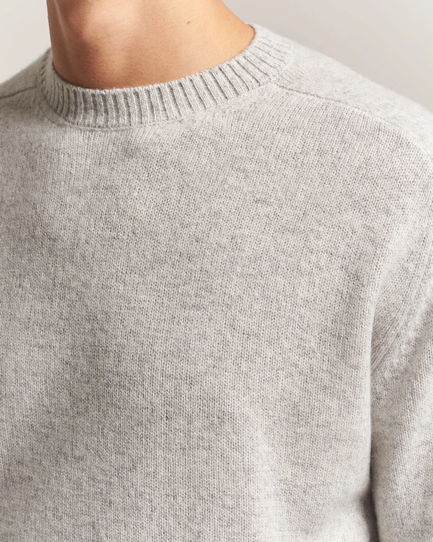 Herr | Tröjor | Boglioli | Cloud Cashmere Crew Neck Light Grey