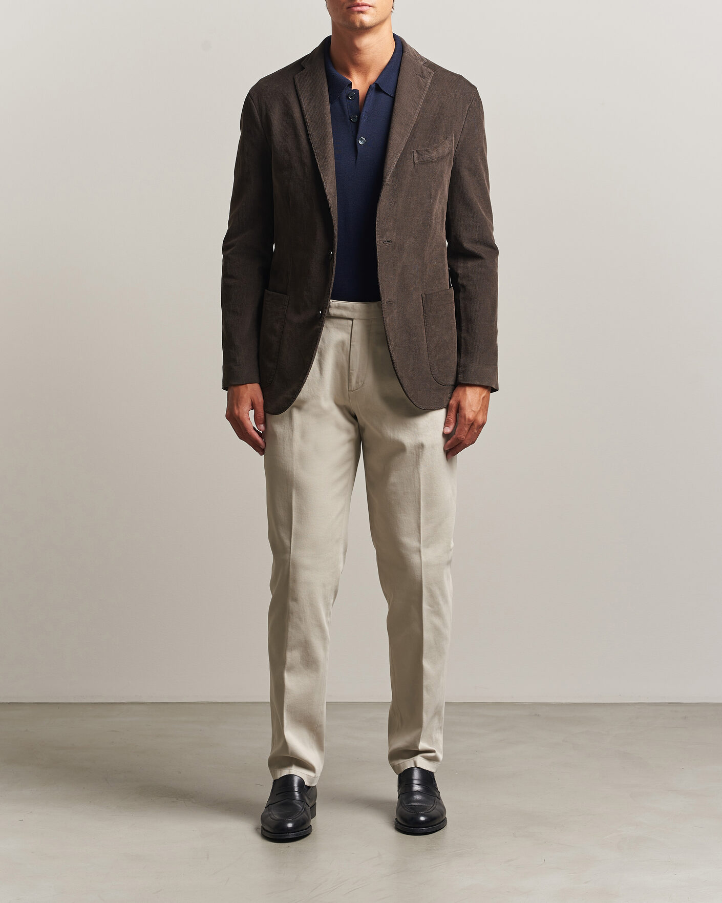 Herr | Byxor | Boglioli | Pleated Cotton Twill Chinos Light Beige