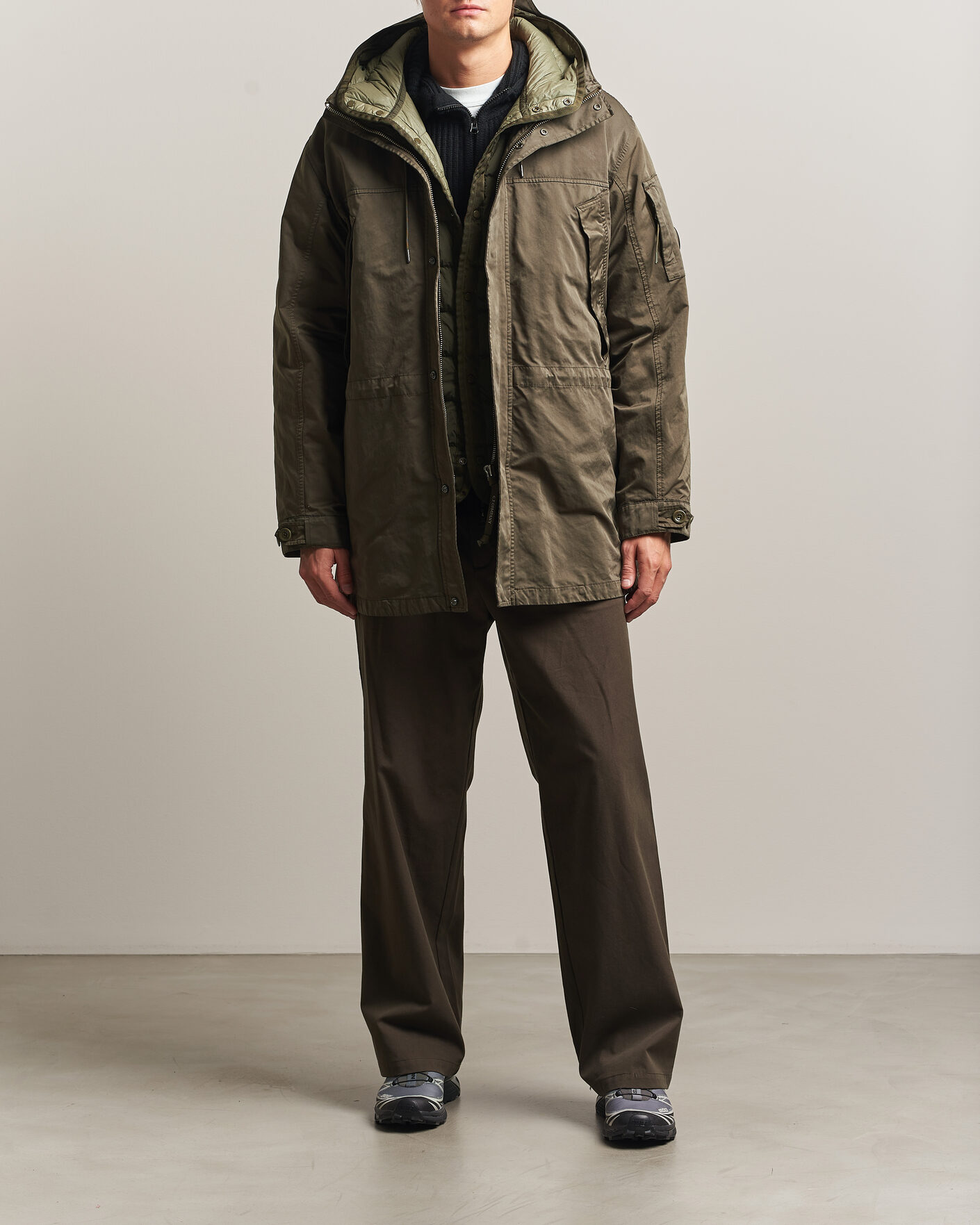 Herr | Jackor | C.P. Company | Micro Kei 2 in 1 Nylon Parka Olive