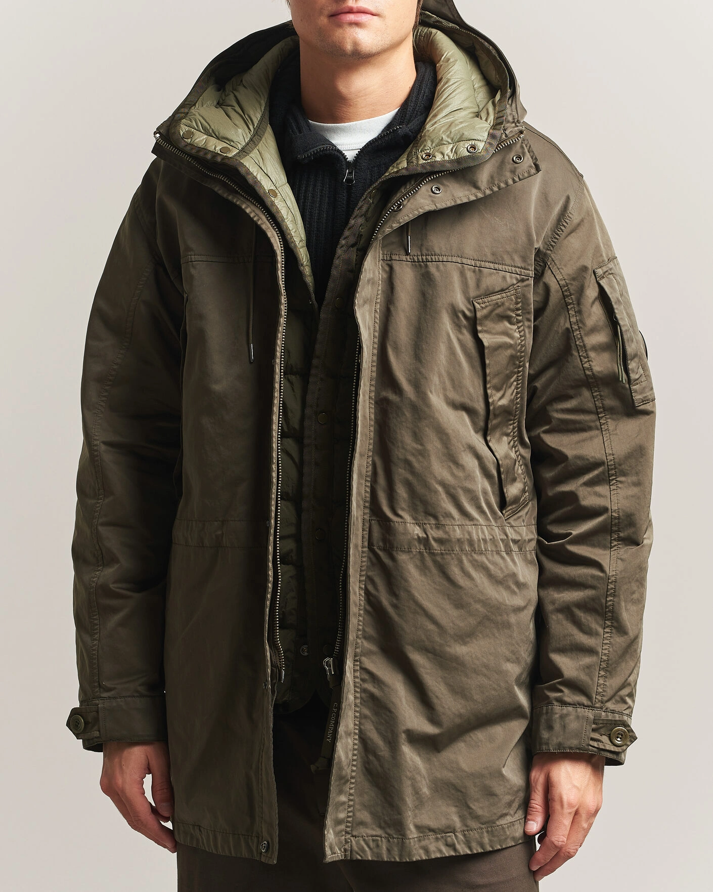 Herr | Jackor | C.P. Company | Micro Kei 2 in 1 Nylon Parka Olive