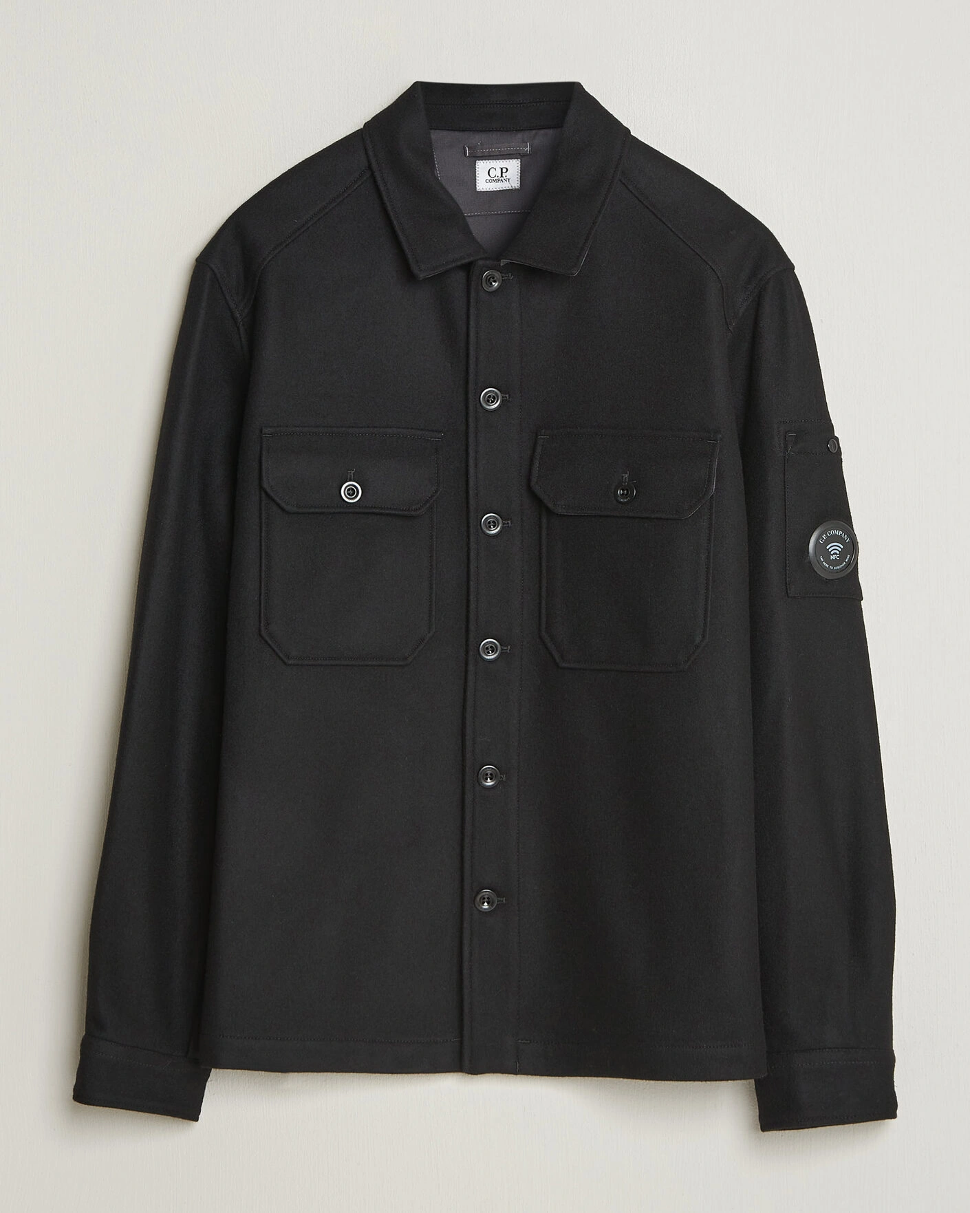 Herr | Jackor | C.P. Company | Felted Wool Overshirt Black