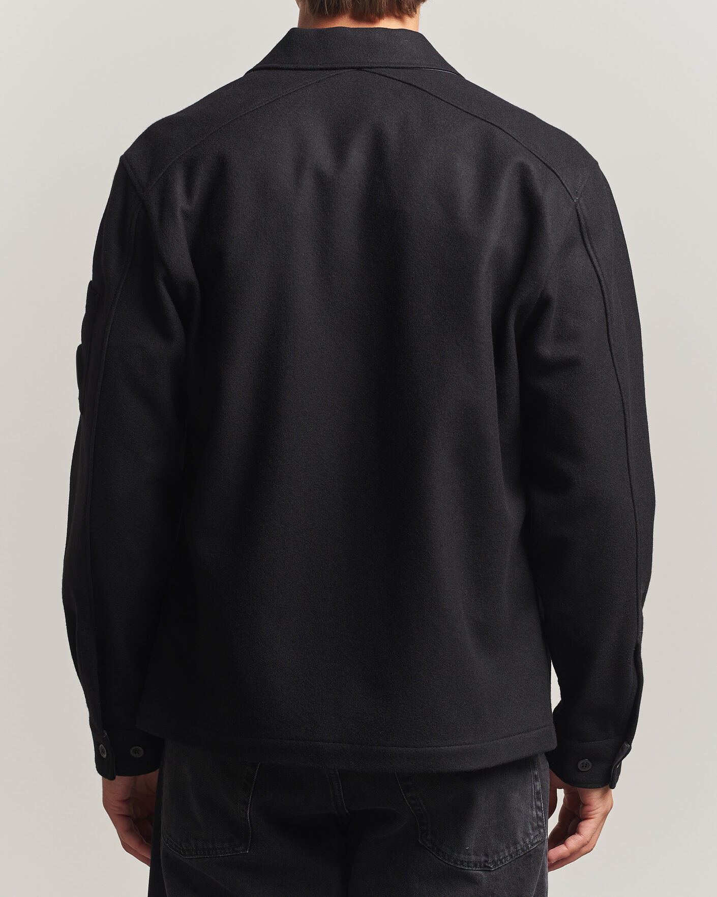 Herr | Jackor | C.P. Company | Felted Wool Overshirt Black