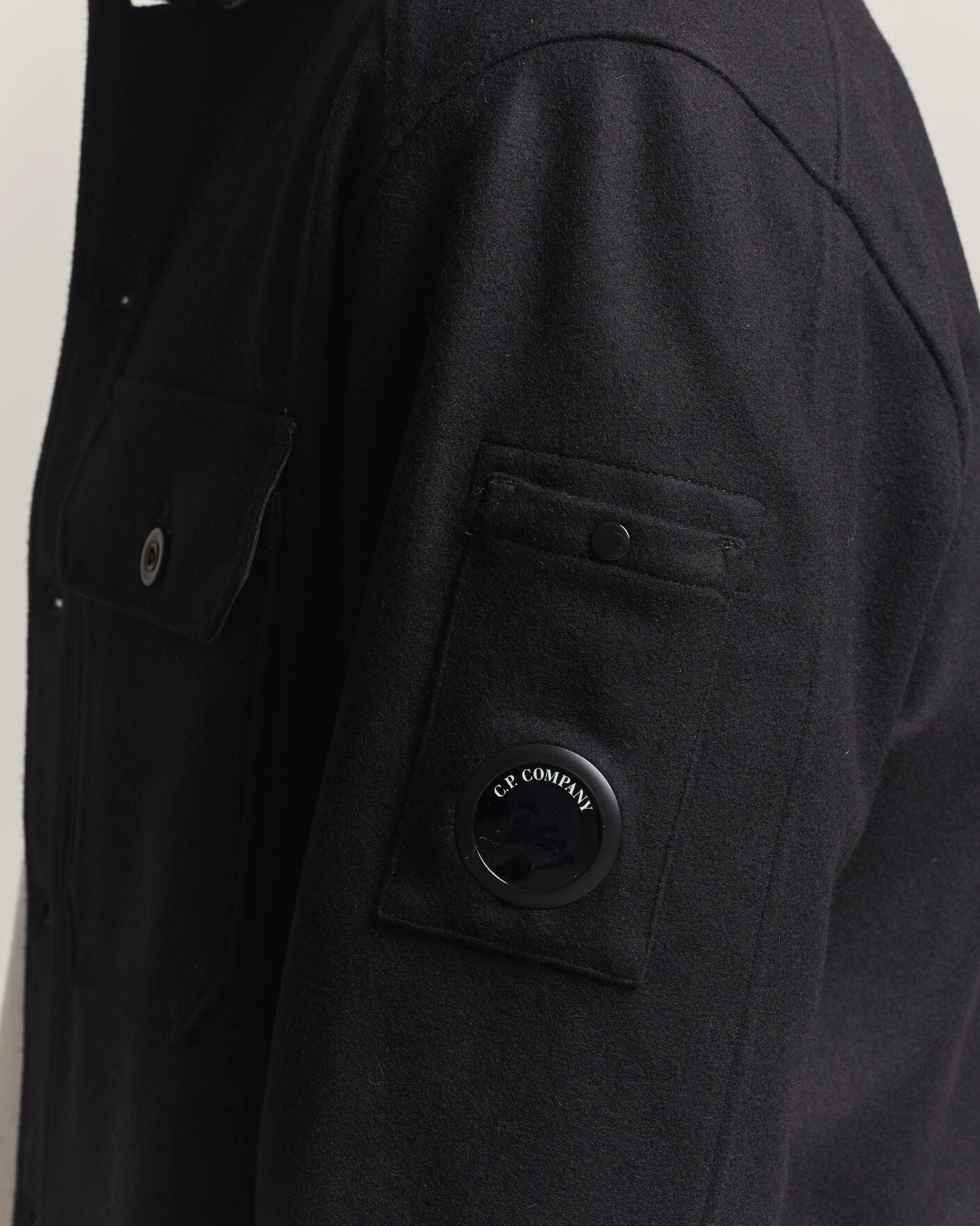 Herr | Jackor | C.P. Company | Felted Wool Overshirt Black