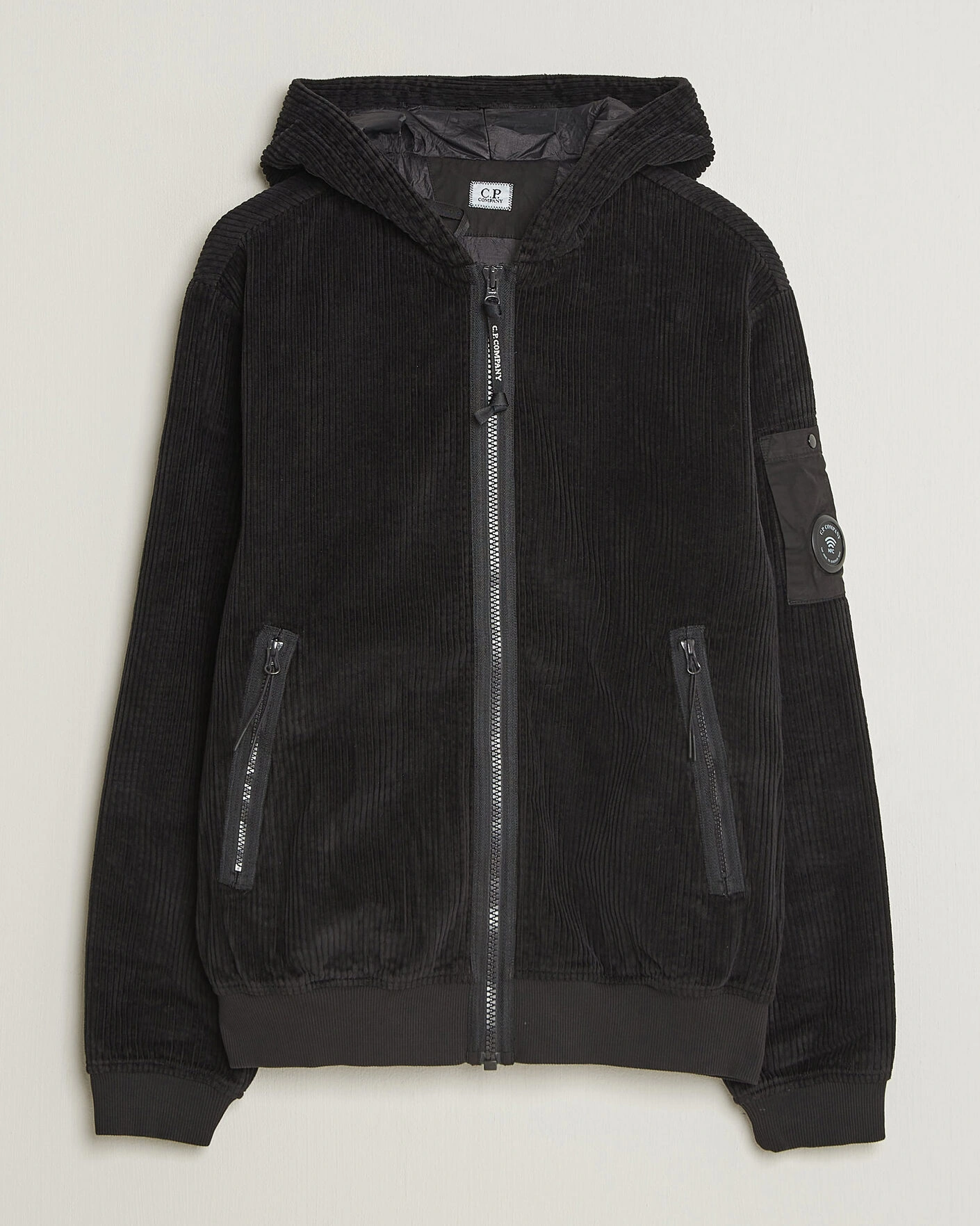 Herr | Jackor | C.P. Company | Light Padded Hood Corduroy Jacket Black