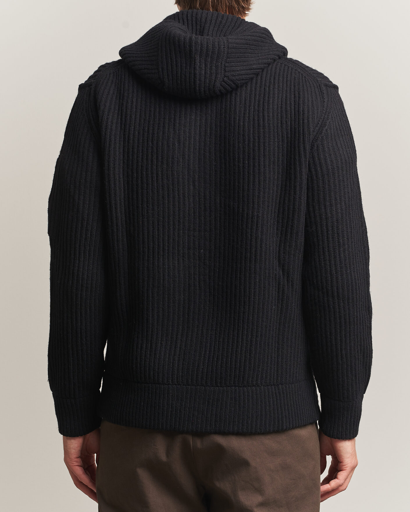 Herr | Tröjor | C.P. Company | Heavy Lambswool Hood Zip Black