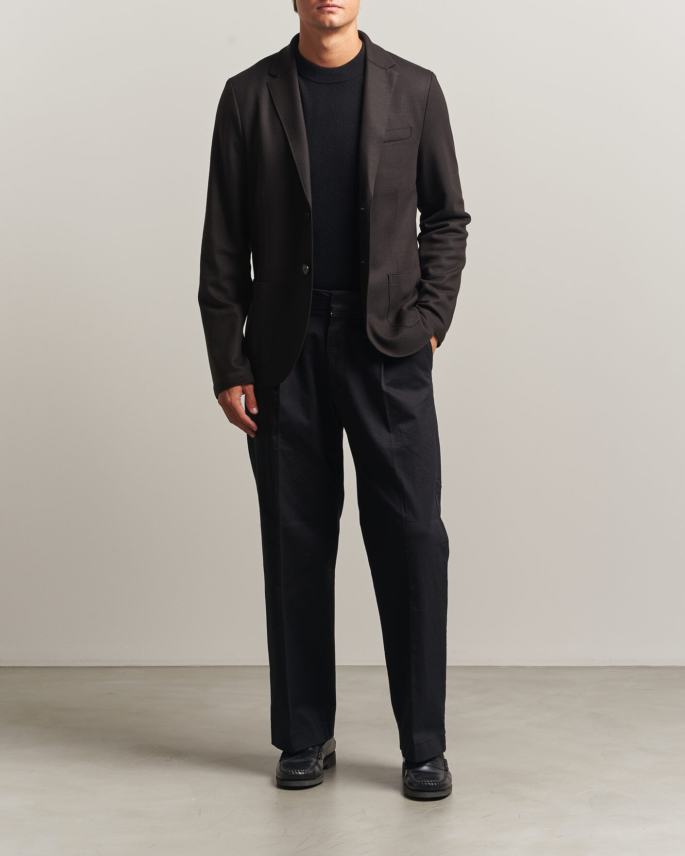 Herr | Kavajer | Harris Wharf London | Two Button Superfine Merino Blazer Brown