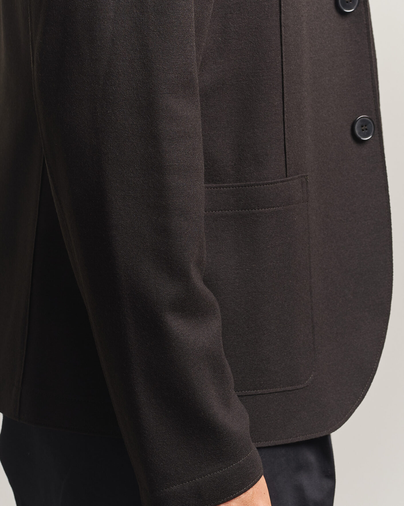Herr | Kavajer | Harris Wharf London | Two Button Superfine Merino Blazer Brown