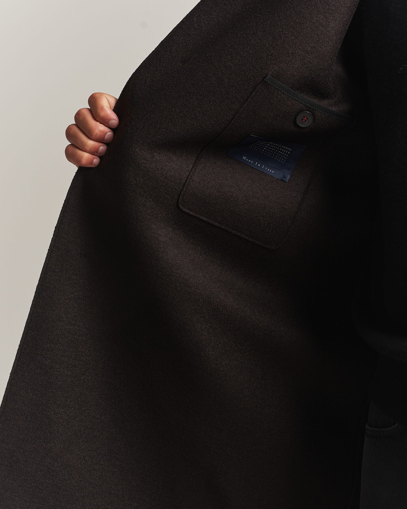 Herr | Jackor | Harris Wharf London | Pressed Wool Mac Coat Dark Brown