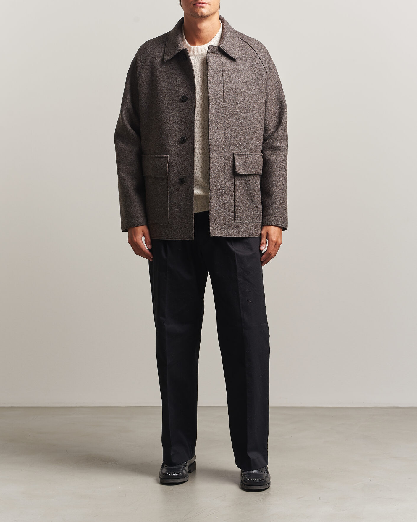 Herr | Jackor | Harris Wharf London | Country Wool Jacket Brown/Grey