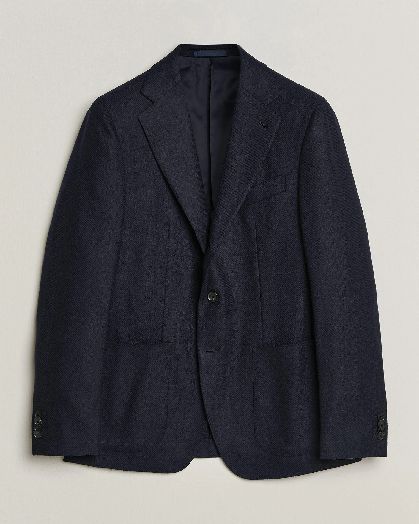 Herr | Kavajer | Caruso | Aida Wool/Cashmere Blazer Navy