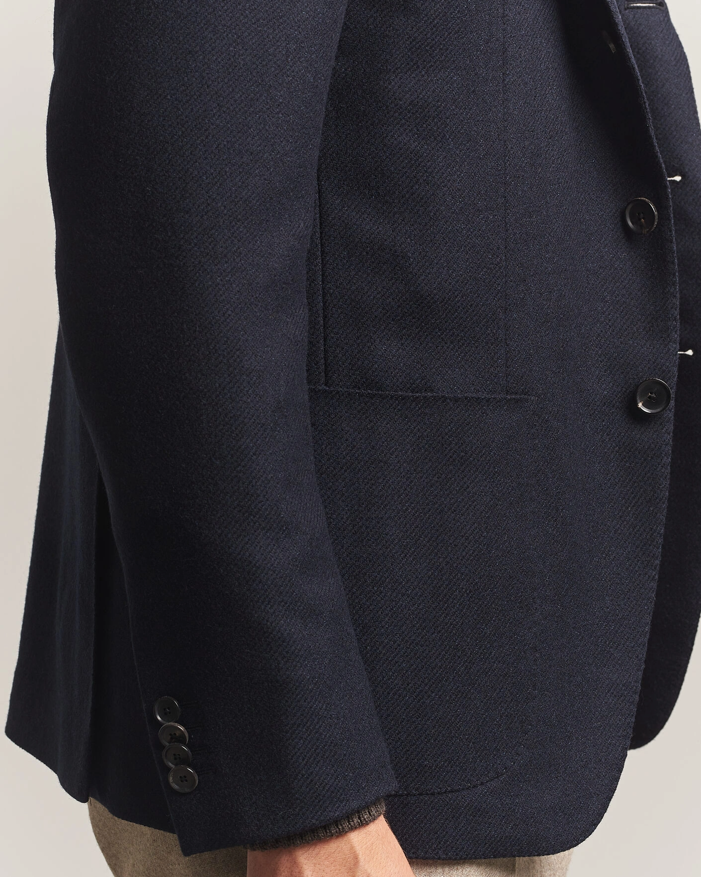 Herr | Kavajer | Caruso | Aida Wool/Cashmere Blazer Navy