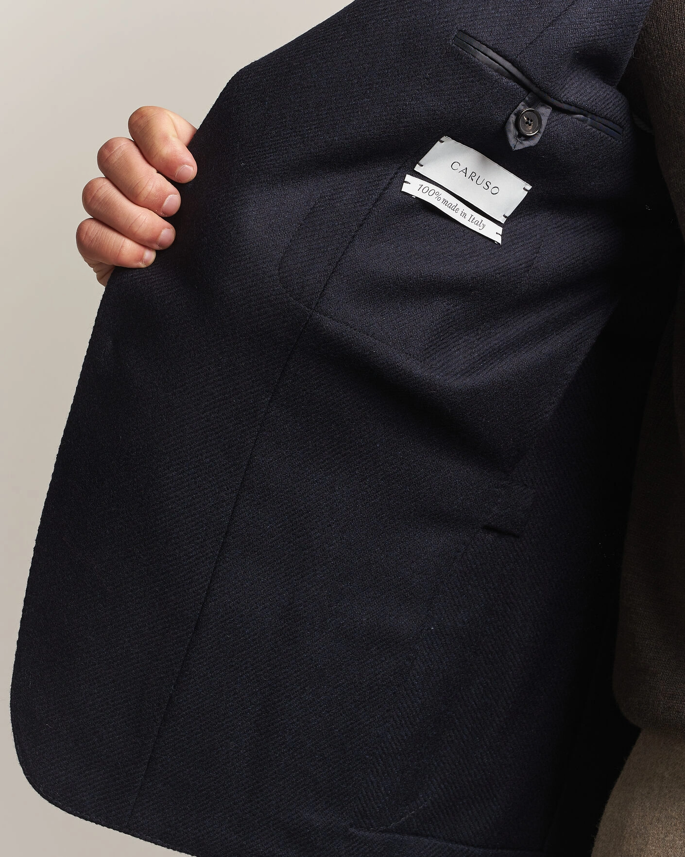 Herr | Kavajer | Caruso | Aida Wool/Cashmere Blazer Navy