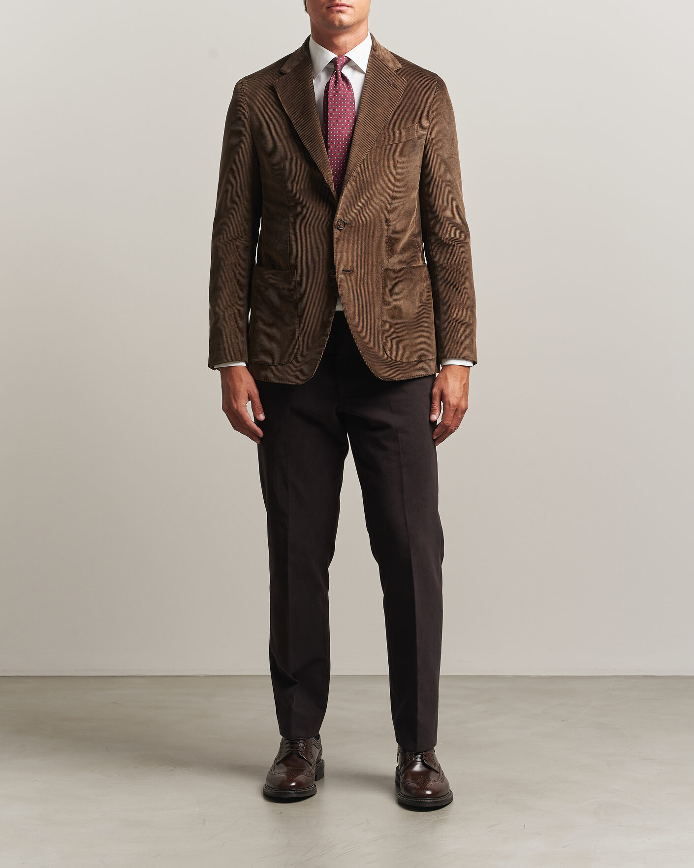 Herr | Kavajer | Caruso | Aida Corduroy Blazer Dark Brown