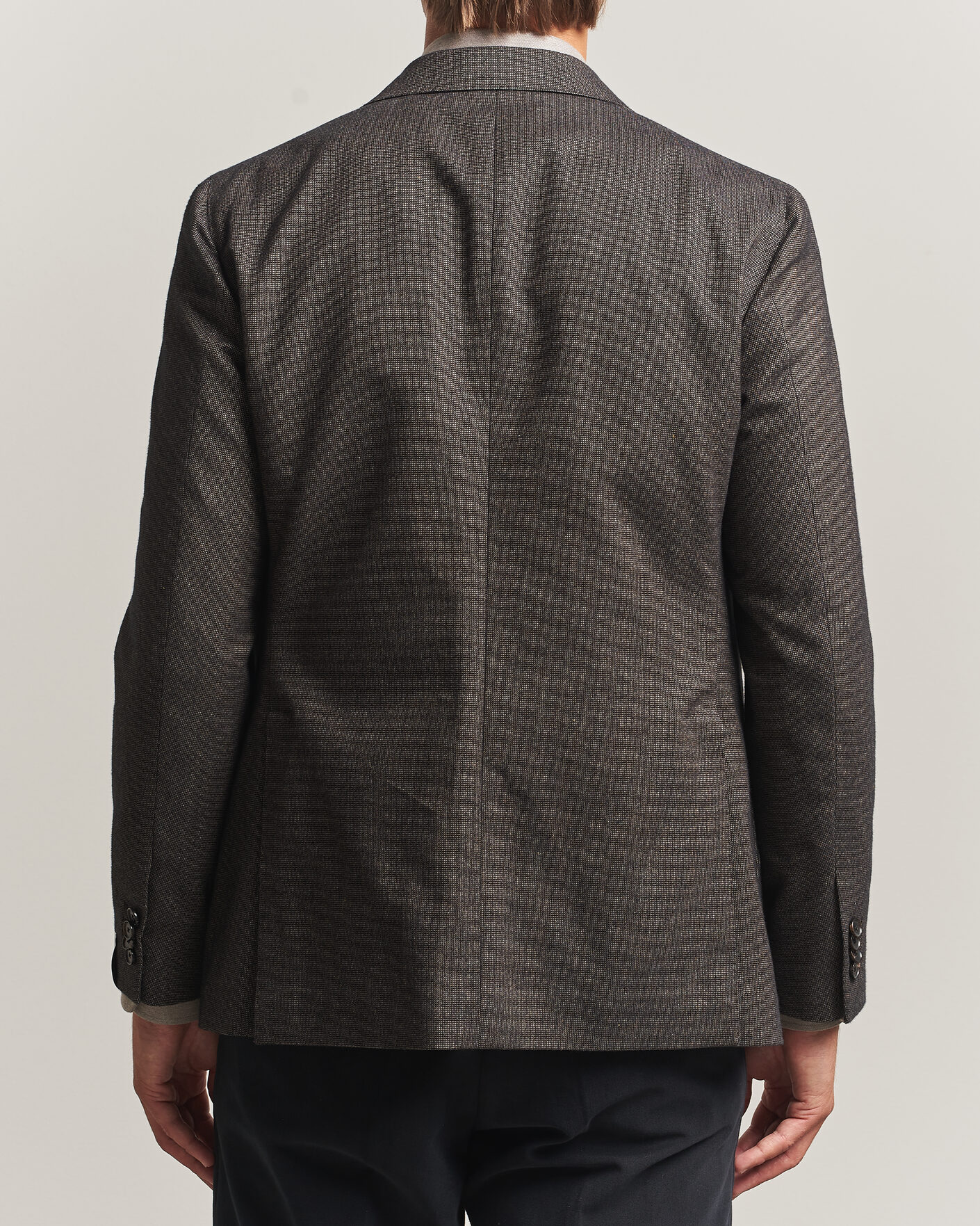 Herr | Kavajer | Caruso | Aida Brushed Cotton Blazer Dark Brown