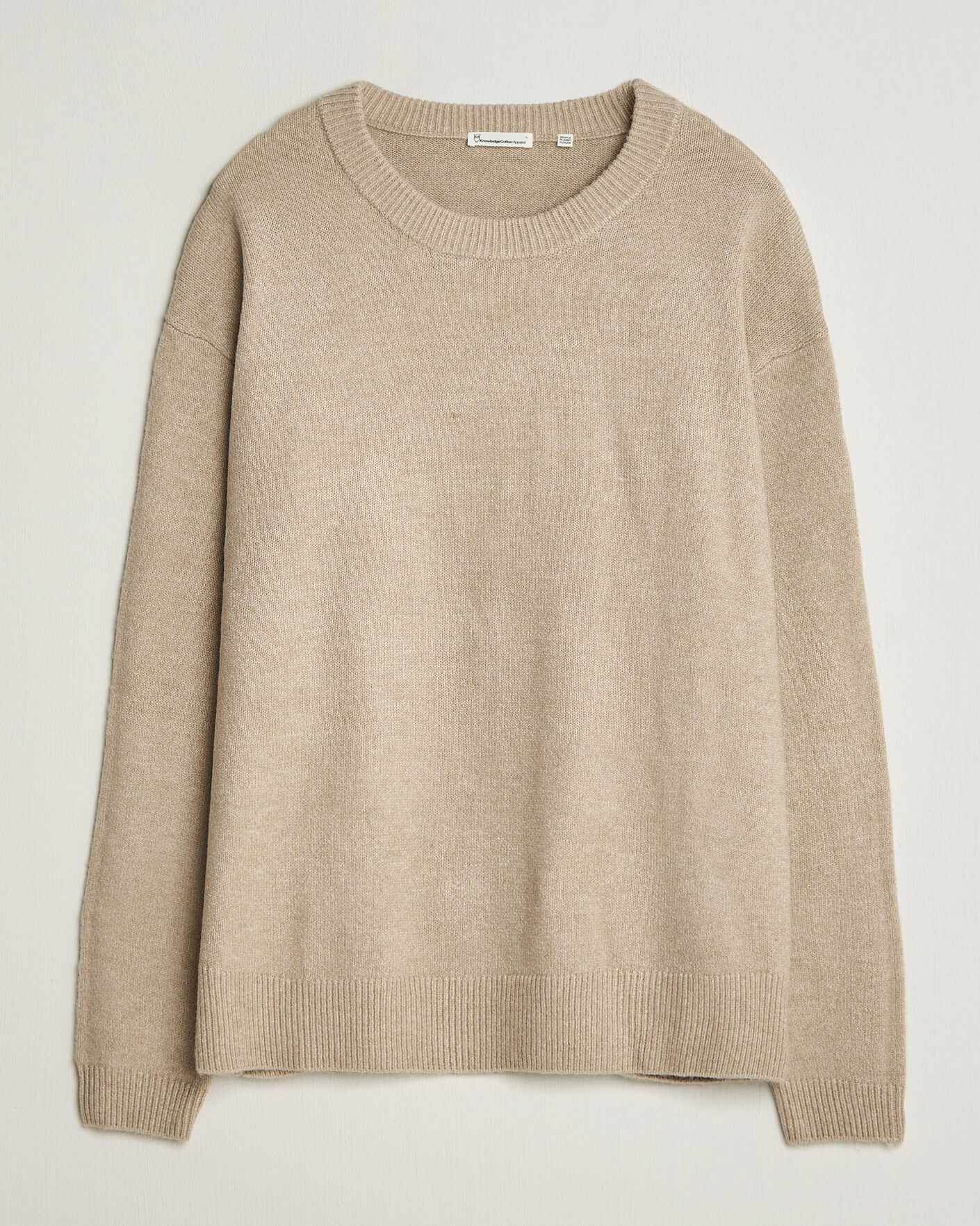 Herr |  | KnowledgeCotton Apparel | Knitted Crewneck Feather Grey