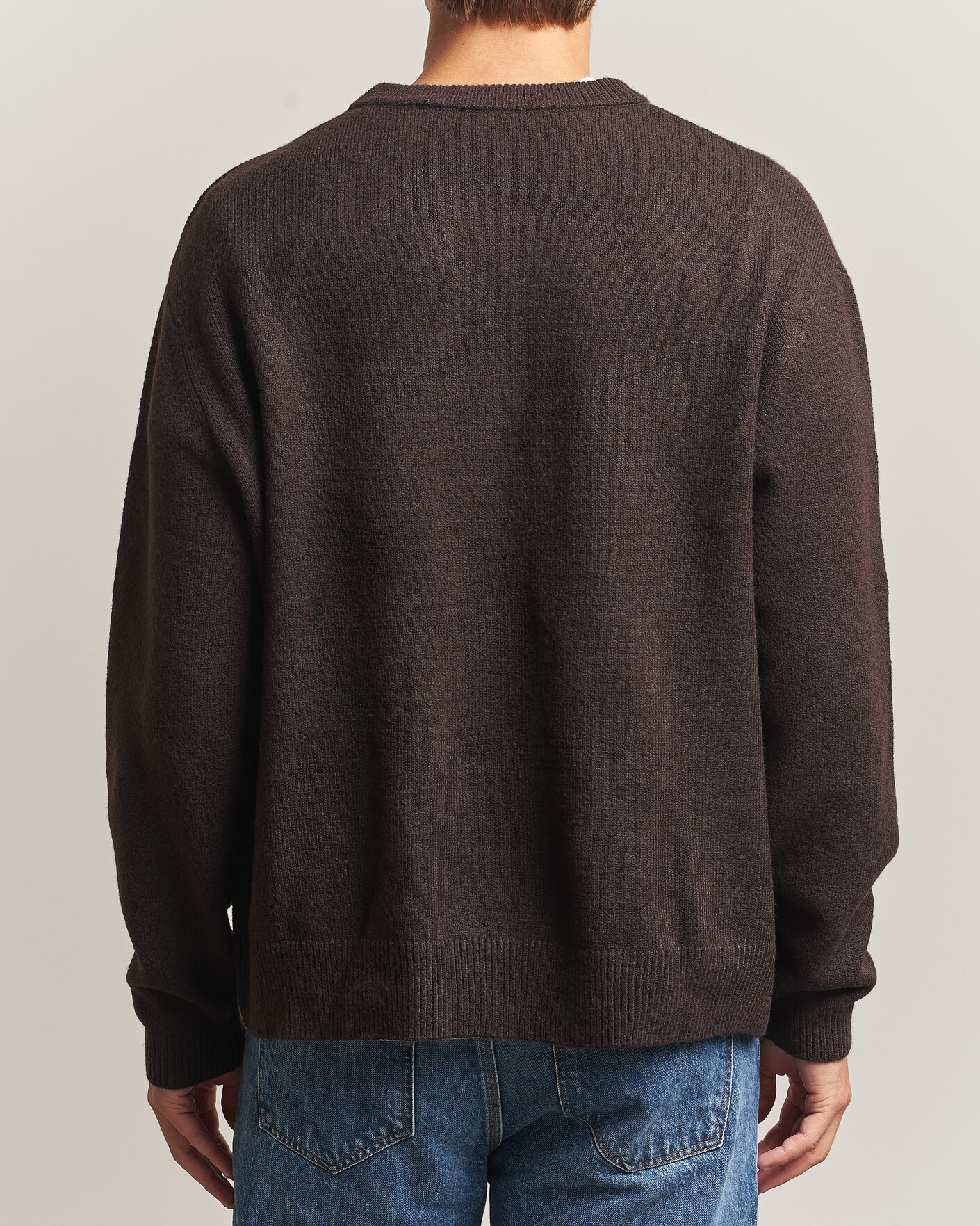 Herr | Tröjor | KnowledgeCotton Apparel | Knitted Crewneck Chocolate Tort