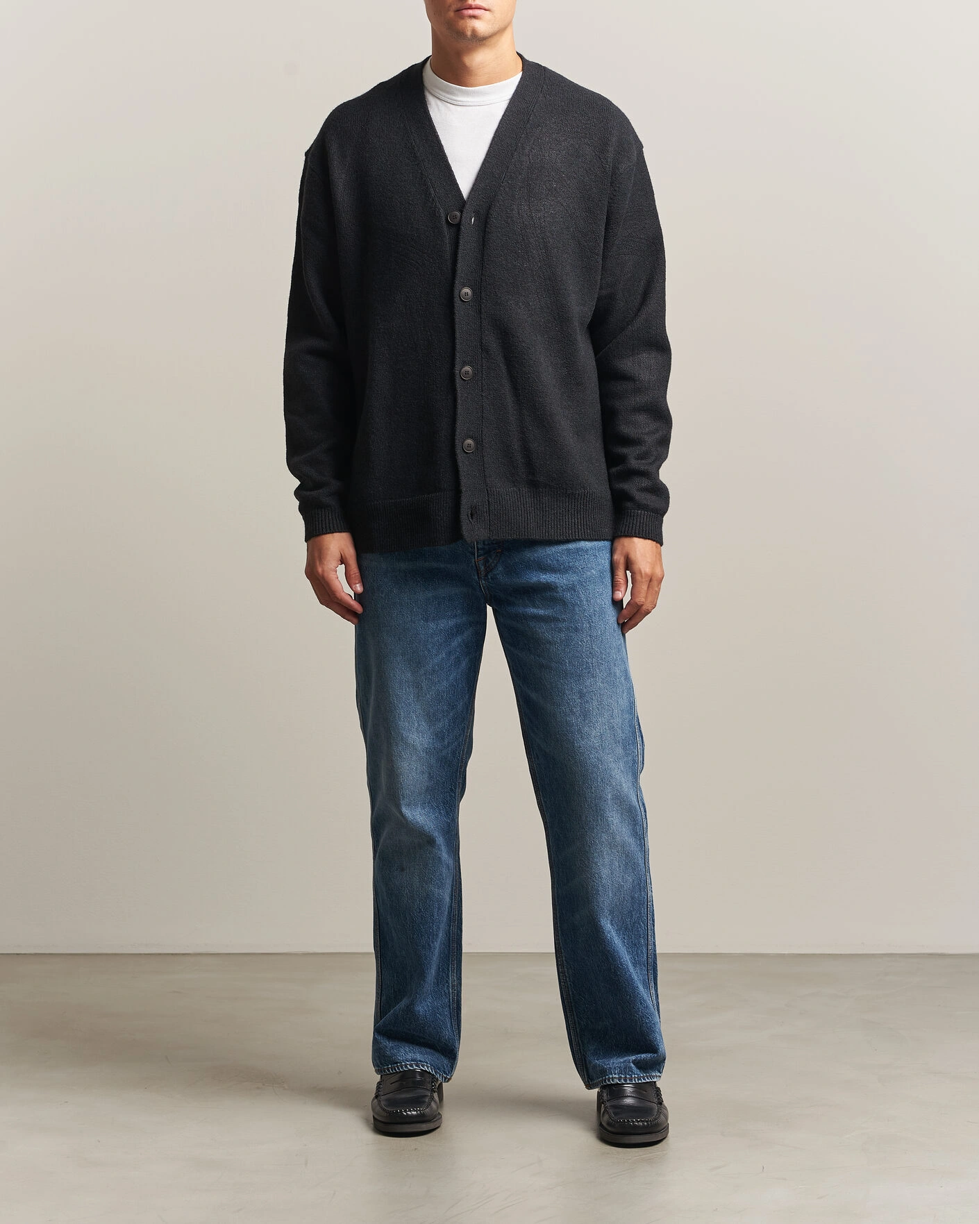 Herr | Tröjor | KnowledgeCotton Apparel | Knitted Cardigan Black