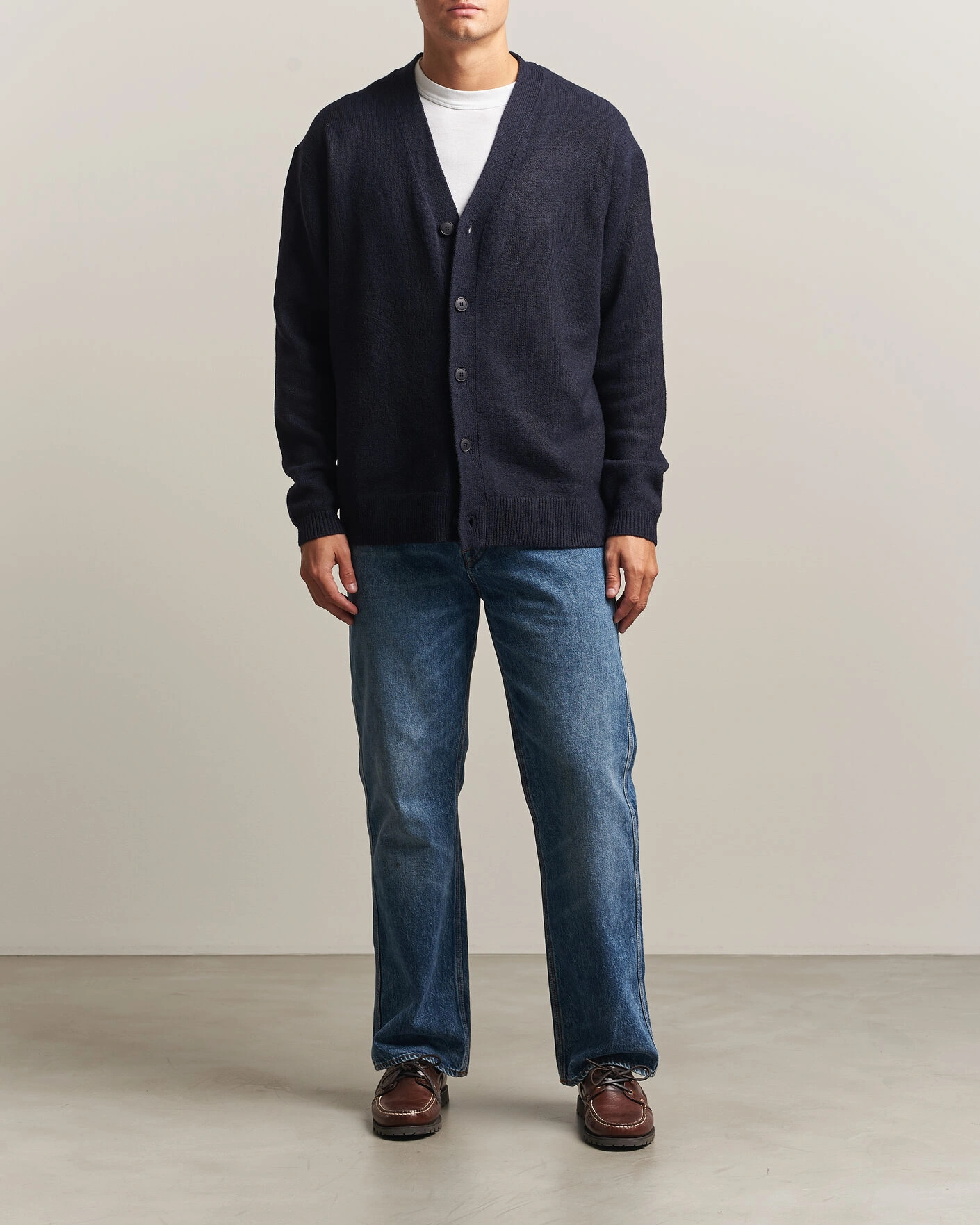Herr | Tröjor | KnowledgeCotton Apparel | Knitted Cardigan Night Sky